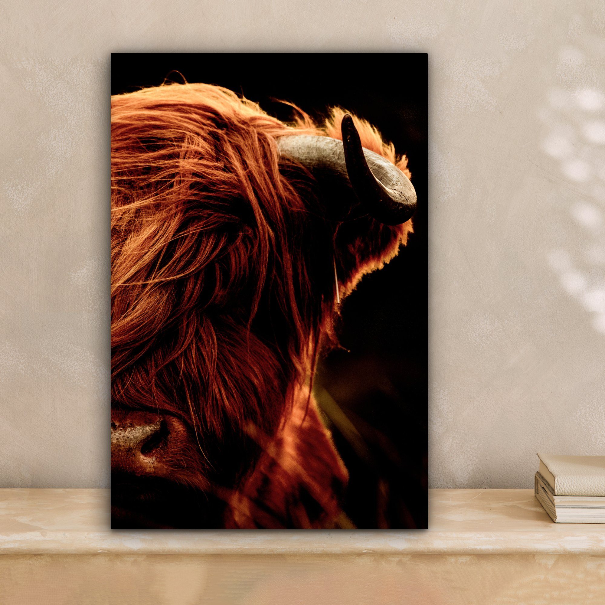 OneMillionCanvasses® Leinwandbild Schottischer Highlander - Kuh günstig online kaufen