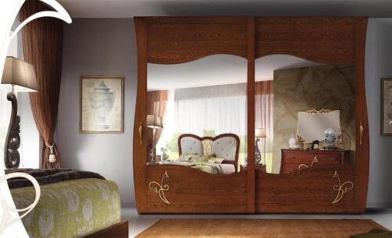 JVmoebel Schlafzimmer-Set, Kleiderschrank Schrank Spiegel Holz Holz Möbel Schränke Italien Neu