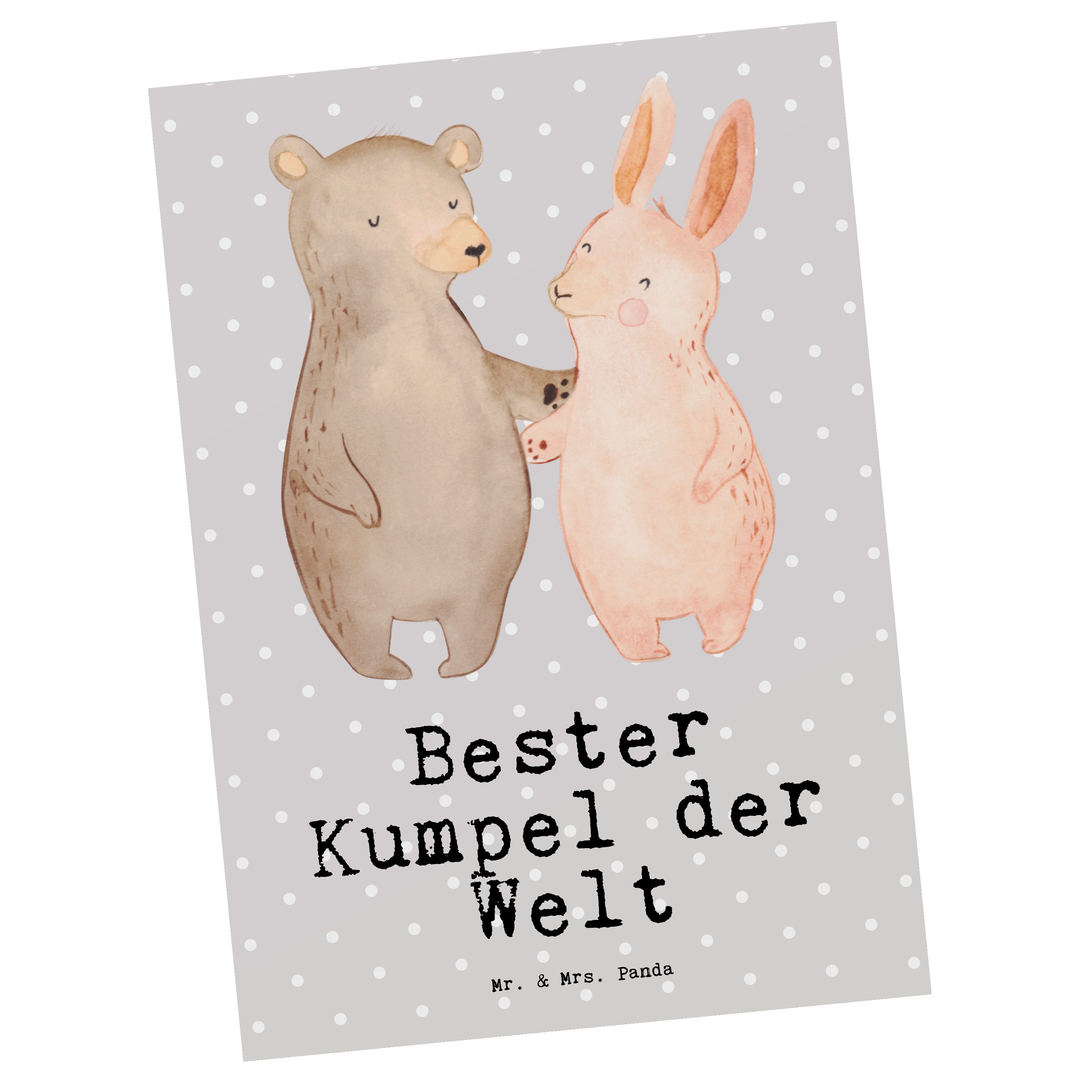 Panda Hase - Pastell - Geschenkkarte & der Mrs. Welt Postkarte Geschenk, Bester Grau Mr. Kumpel