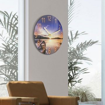 Gontence Wanduhr Moderne Wohnzimmerwanduhr, geräuschlos, 30 cm, Wanduhr aus Glas (nicht Inlett, Wand, Clocks, Qualität, Quarz, batteriebetrieben)