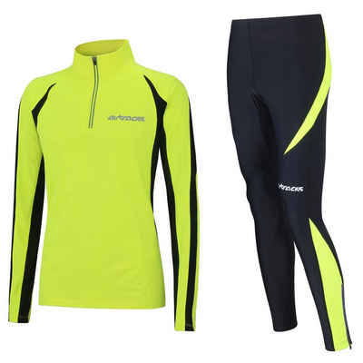 Airtracks Lauftights Damen Thermo Laufset Pro: Funktions Laufshirt Langarm + Laufhose Lang (Laufset, 2-tlg) Laufbekleidung mit warme Thermoqualität, bei kaltem Wetter Herbst - Winter » S M L Xl XXL XXXL «