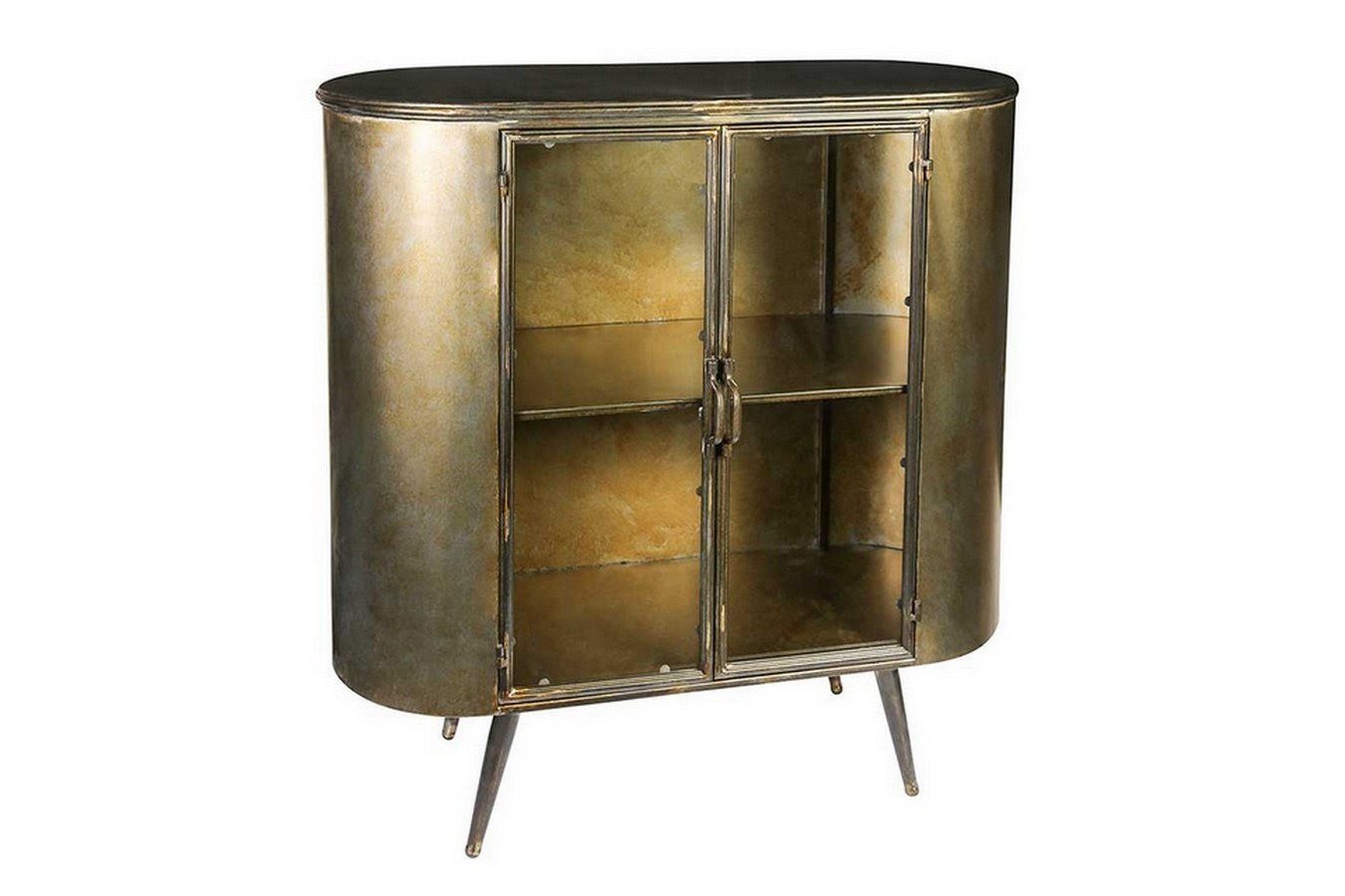 daslagerhaus living Vitrine Metallvitrine Space bronze antik h 91,5 cm