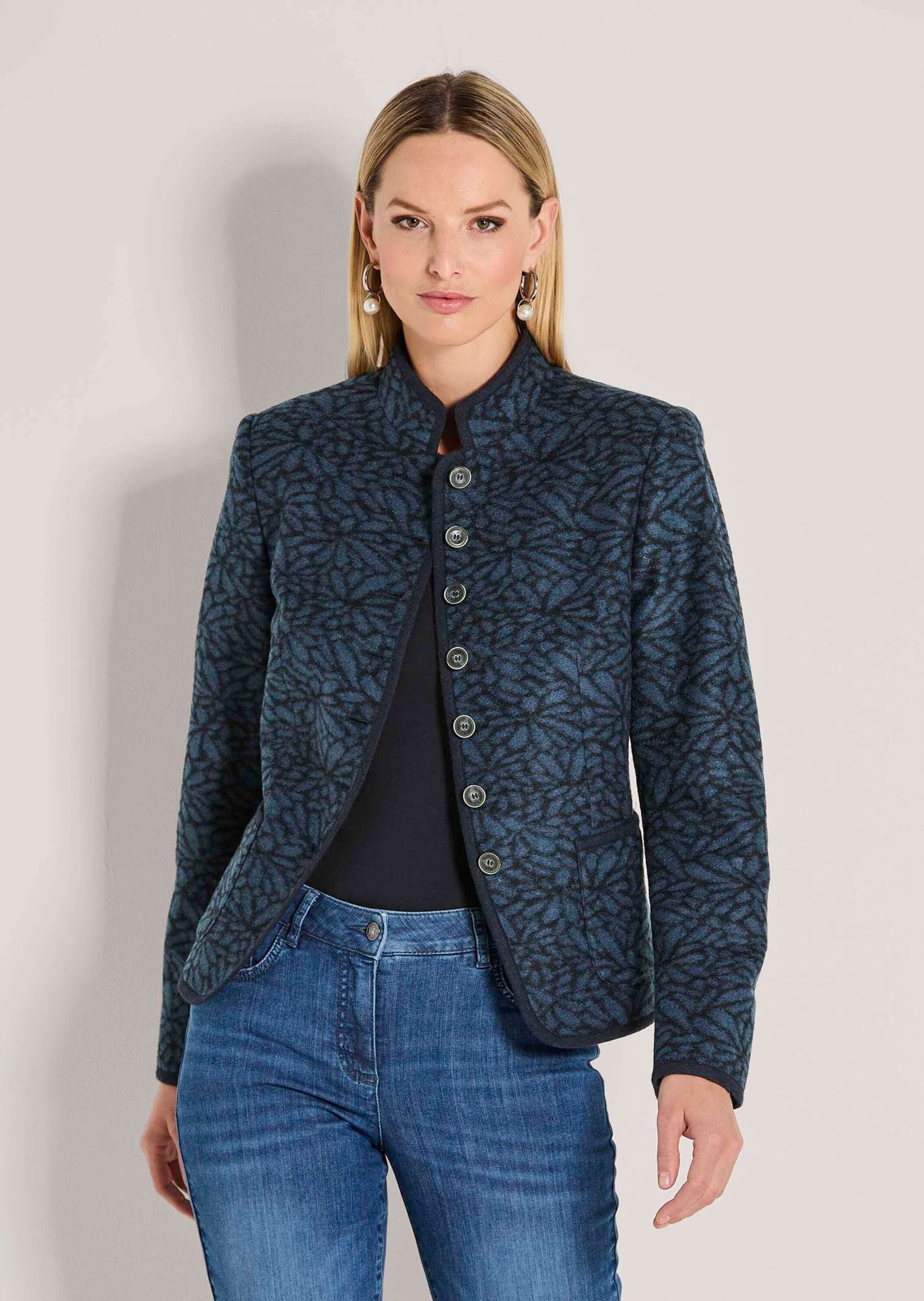 MADELEINE Kurzblazer Verkürzter Wollblazer mit Stehkragen, günstig online kaufen