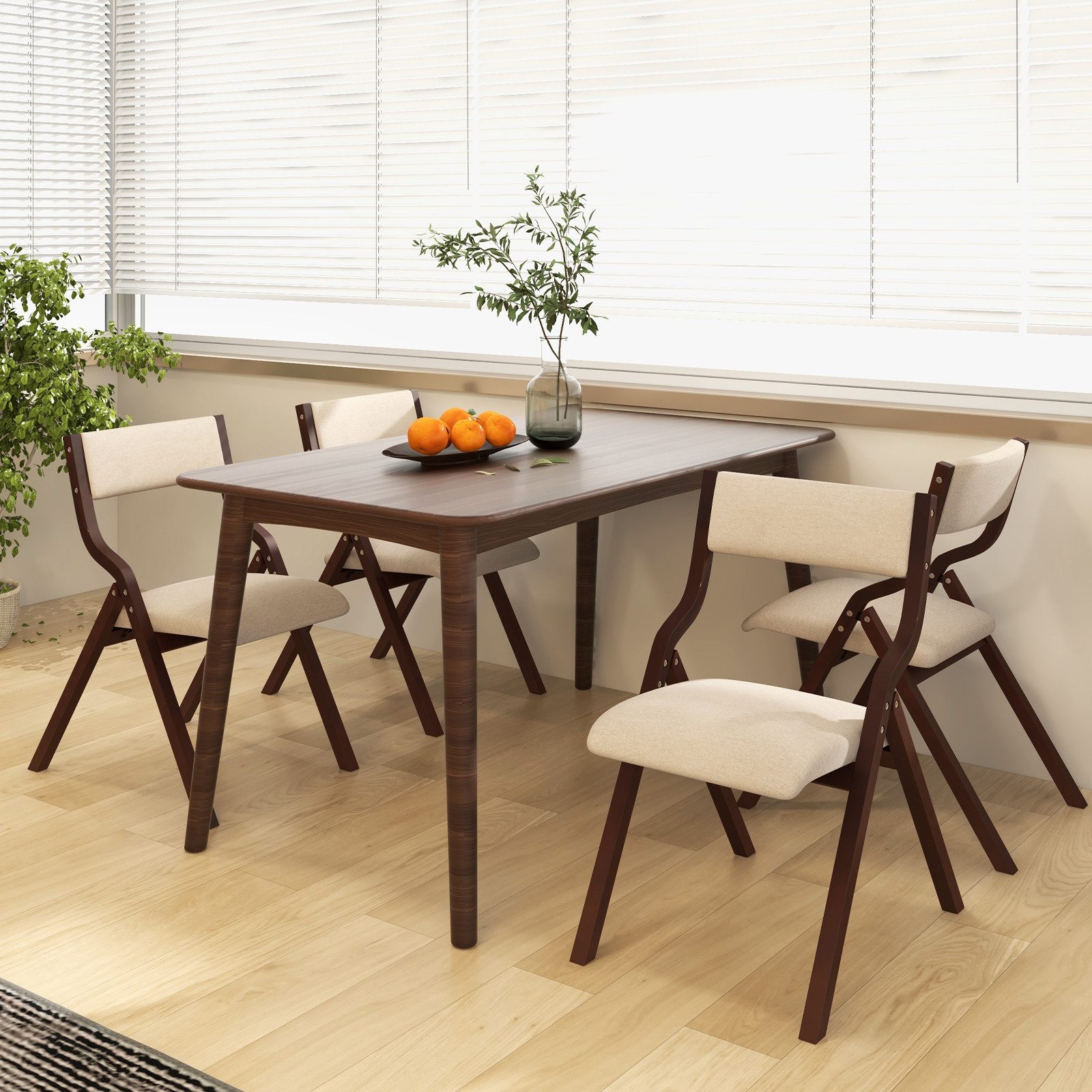 KOMFOTTEU Esszimmerstuhl (2er Set), küchenstühle klappbar, mit Holzrahmen