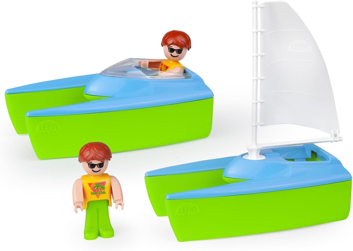 Lena® Spiel LENA Boaties Bundle Sport – Segelboot & Sportboot 17 cm
