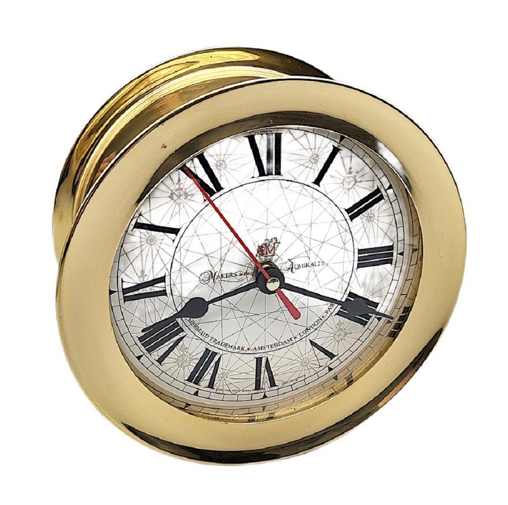 Maritime Edle Uhr Uhr Messing Bootsuhr Wanduhr, polierte (schwere cm) 18 Schiffsuhr, Luxus Linoows