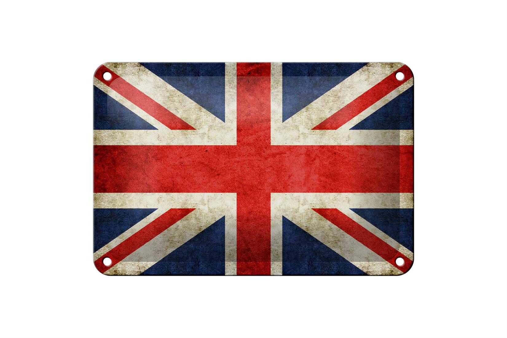 Femer GmbH Metallschild Flagge 18x12cm United Kingdom Wanddeko, (1 St), gewölbte Oberfläche, abgerundete Ecken, umgeschlagene Kanten