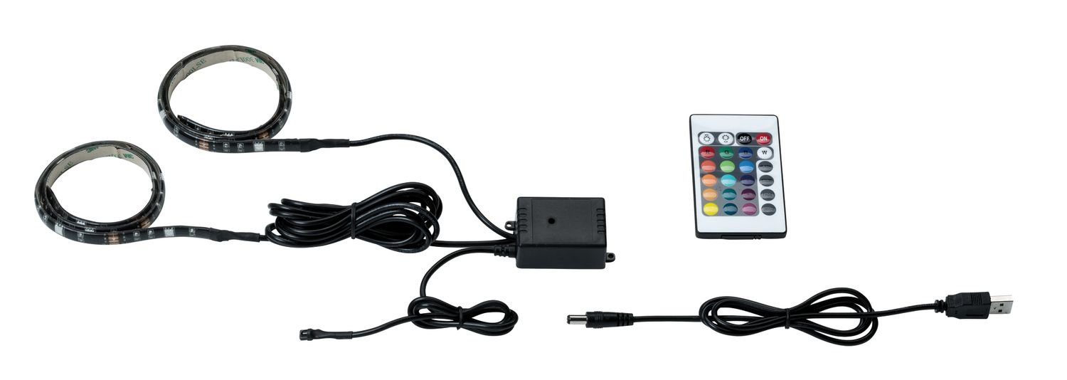 Paulmann Dekolicht Paulmann Function USB-Stripe 2x50cm RGB 2,5W 5V Weiß Metall/Kunststoff, Paulmann Function USB-Stripe 2x50cm RGB 2,5W 5V Weiß Metall/Kunststoff | Leuchtfiguren