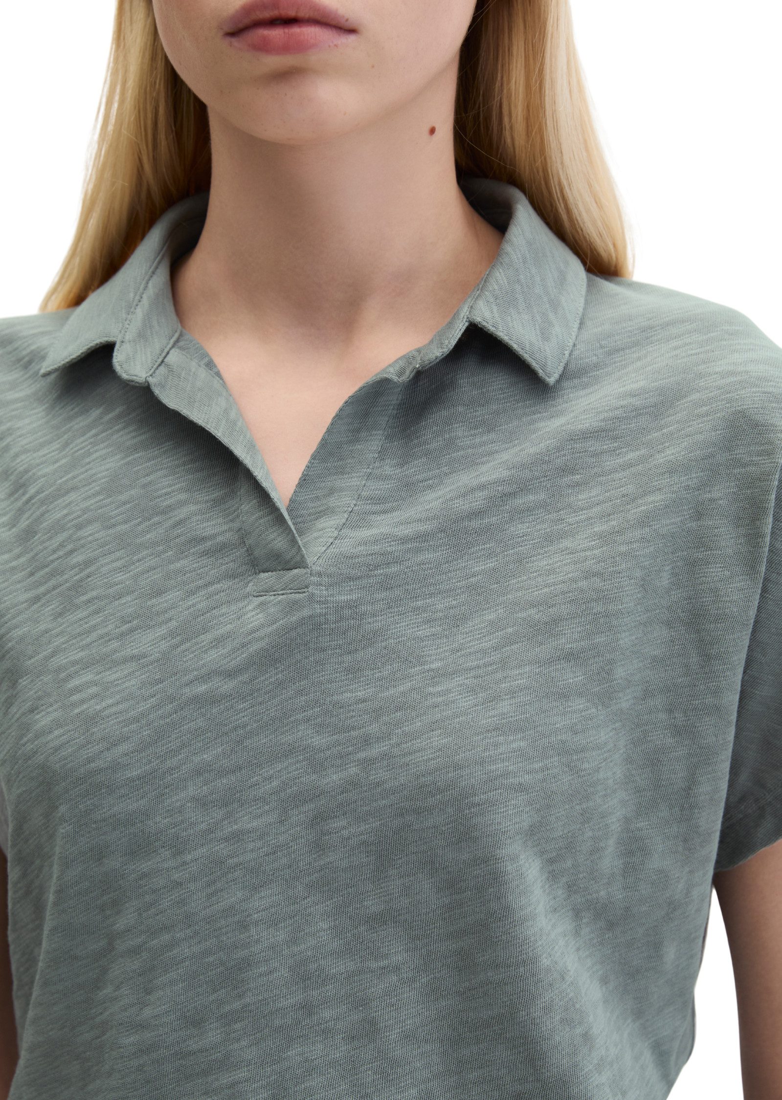 Marc O'Polo Poloshirt aus Slub Jersey – Bild 4 von 5