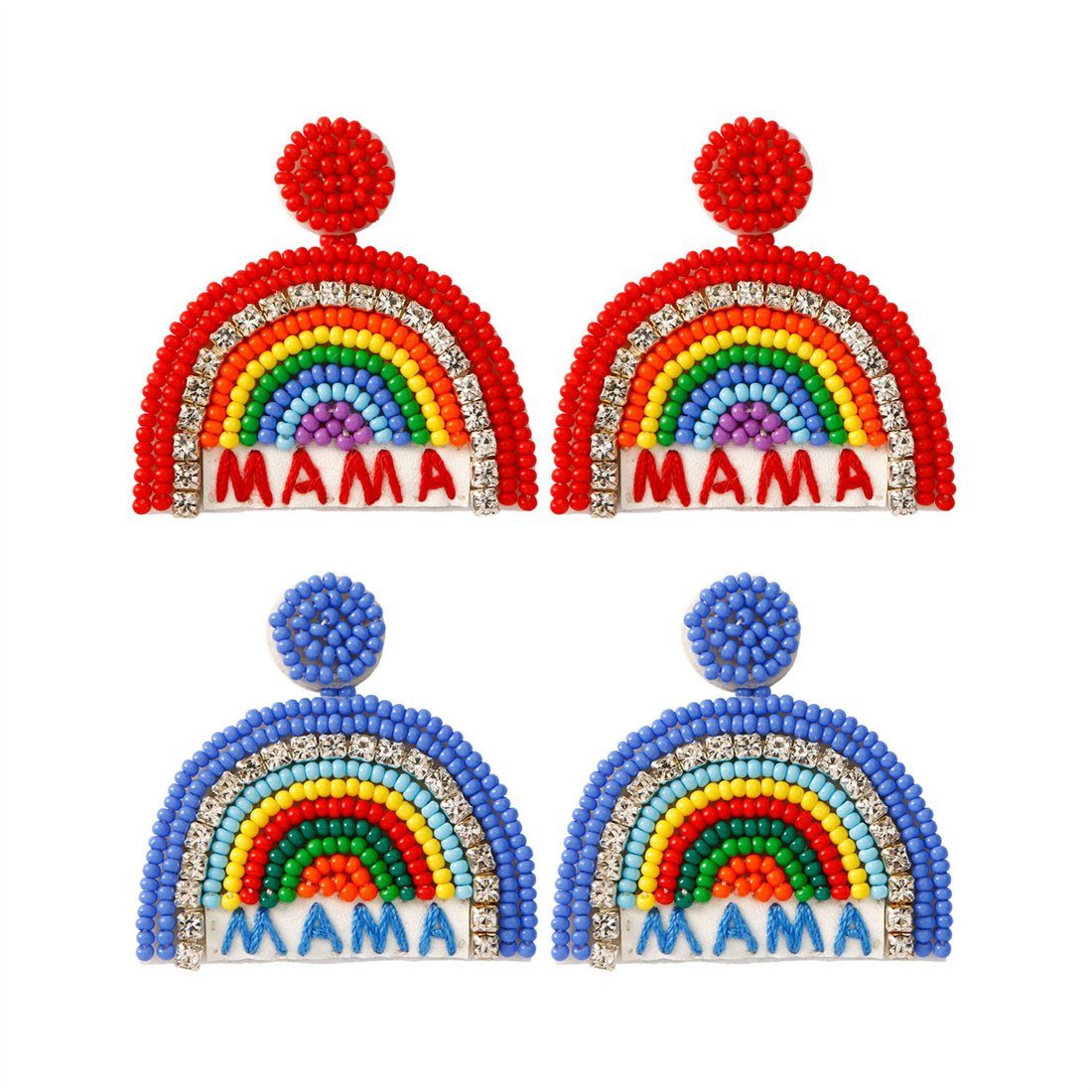 für DÖRÖY Paar Ohrhänger blau Vintage-Ohrringe Handgeflochtene Buchstaben Frauen böhmischen mit