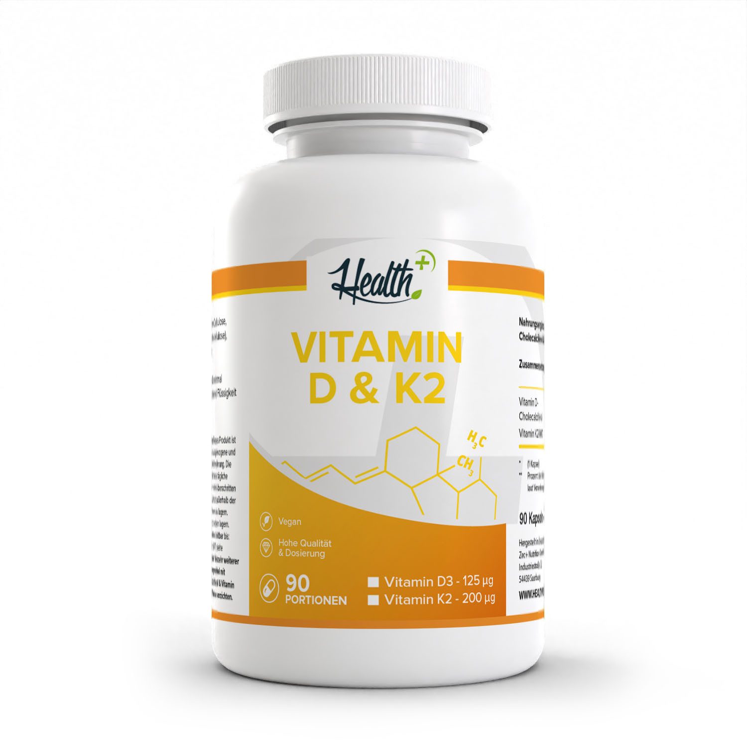 Zec+ Nutrition HEALTH+ VITAMIN D3 & K2, 90 Kapseln Kapseln
