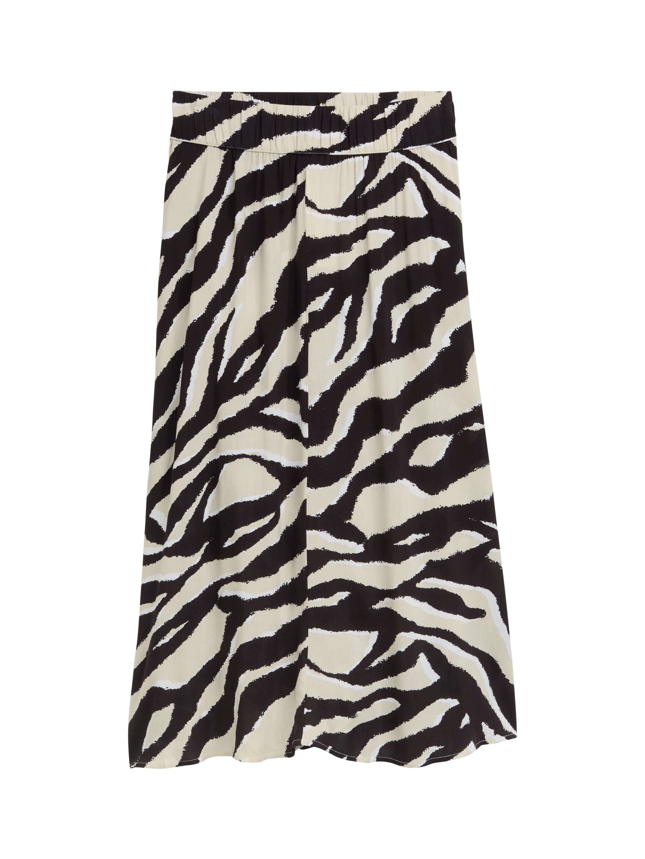 TOM TAILOR Midirock High Waist Midi-Rock aus Viskose