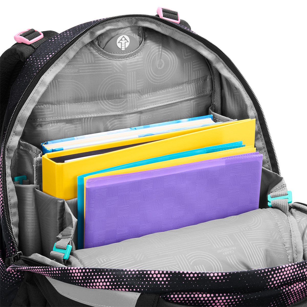 coocazoo Schulranzen Schulrucksack-Set MATE Pink Illusion 3-teilig (3-teilig), ergonomisch, Körpergröße: 135 - 180 cm, Easy-Grow-System