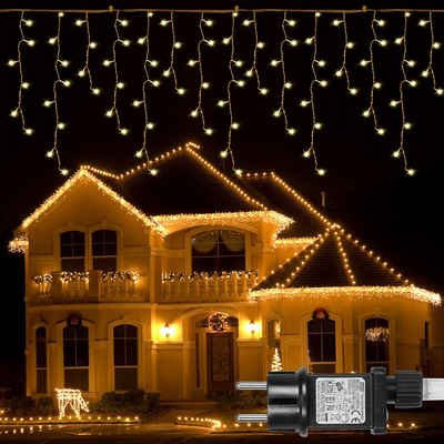 Lapalife LED-Lichterkette »LED Eisregen Lichterkette Lichtervorhang mit 8 Lichtmodi und Timer,31V«, Speicherfunktion, für Außen Party Weihnachten Deko