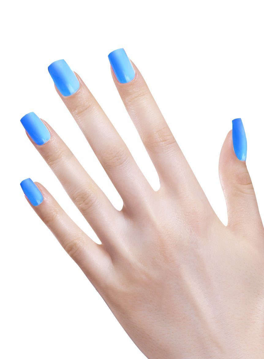 Widdmann Kunstfingernägel Ombre Fingernägel neonblau, Ein Satz künstliche Fingernägel zum Aufkleben