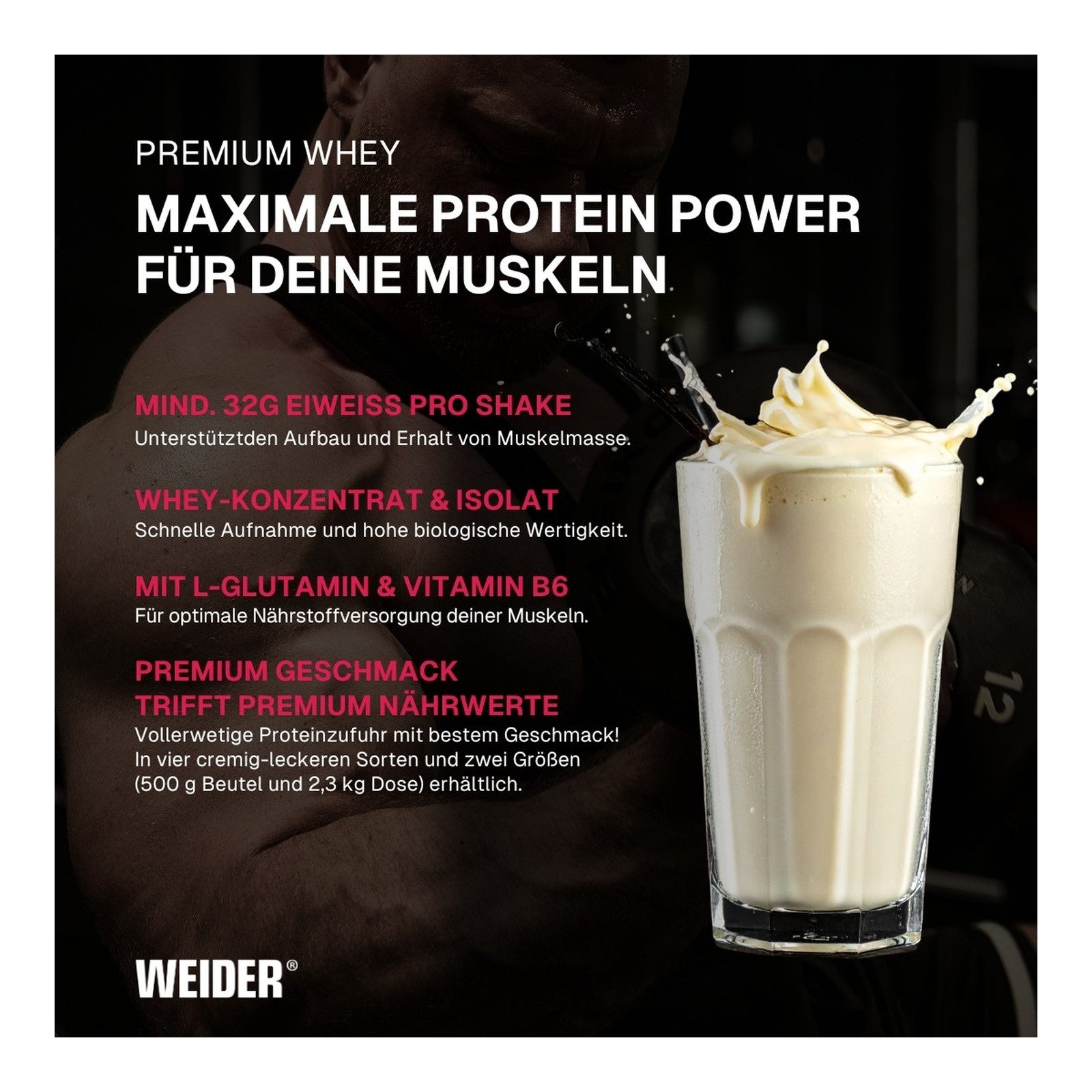 WEIDER® Weider Premium Whey Protein Pulver Pulver, 500 g