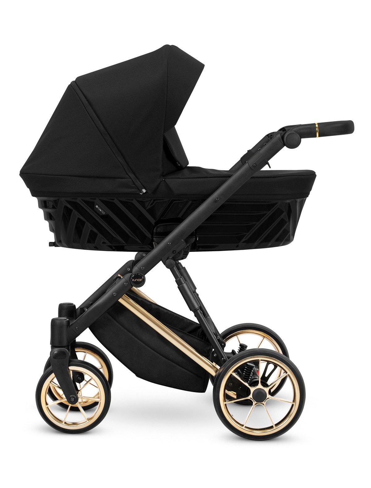 KUNERT Kombi-Kinderwagen Ivento Premium 3in1 Kinderwagen mit Goldrahmen und Zubehör, Leichtes Aluminiumgestell, große Räder für verschiedene Untergründe – Bild 3 von 5