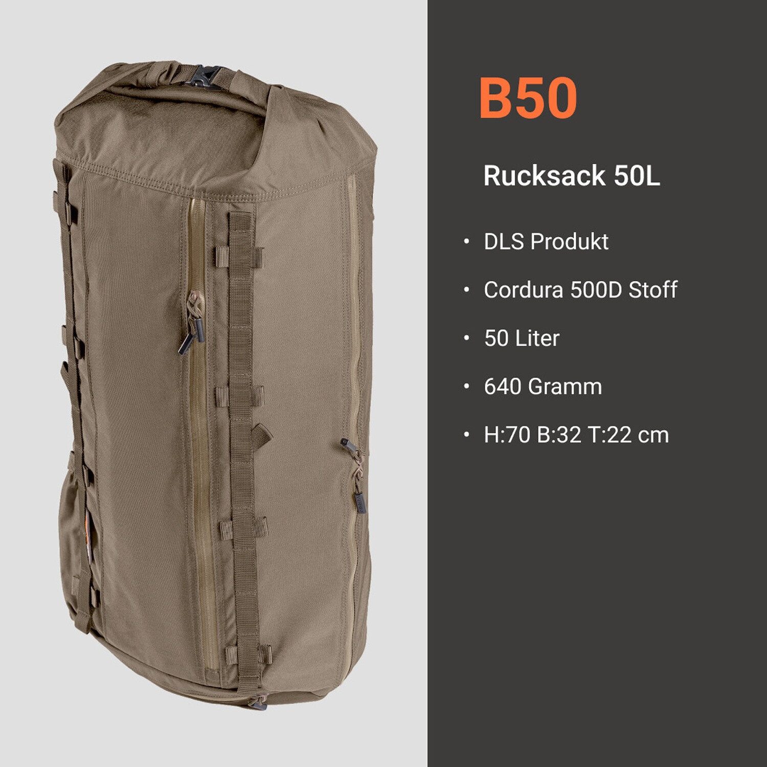 Vorn Freizeitrucksack Rucksack B50