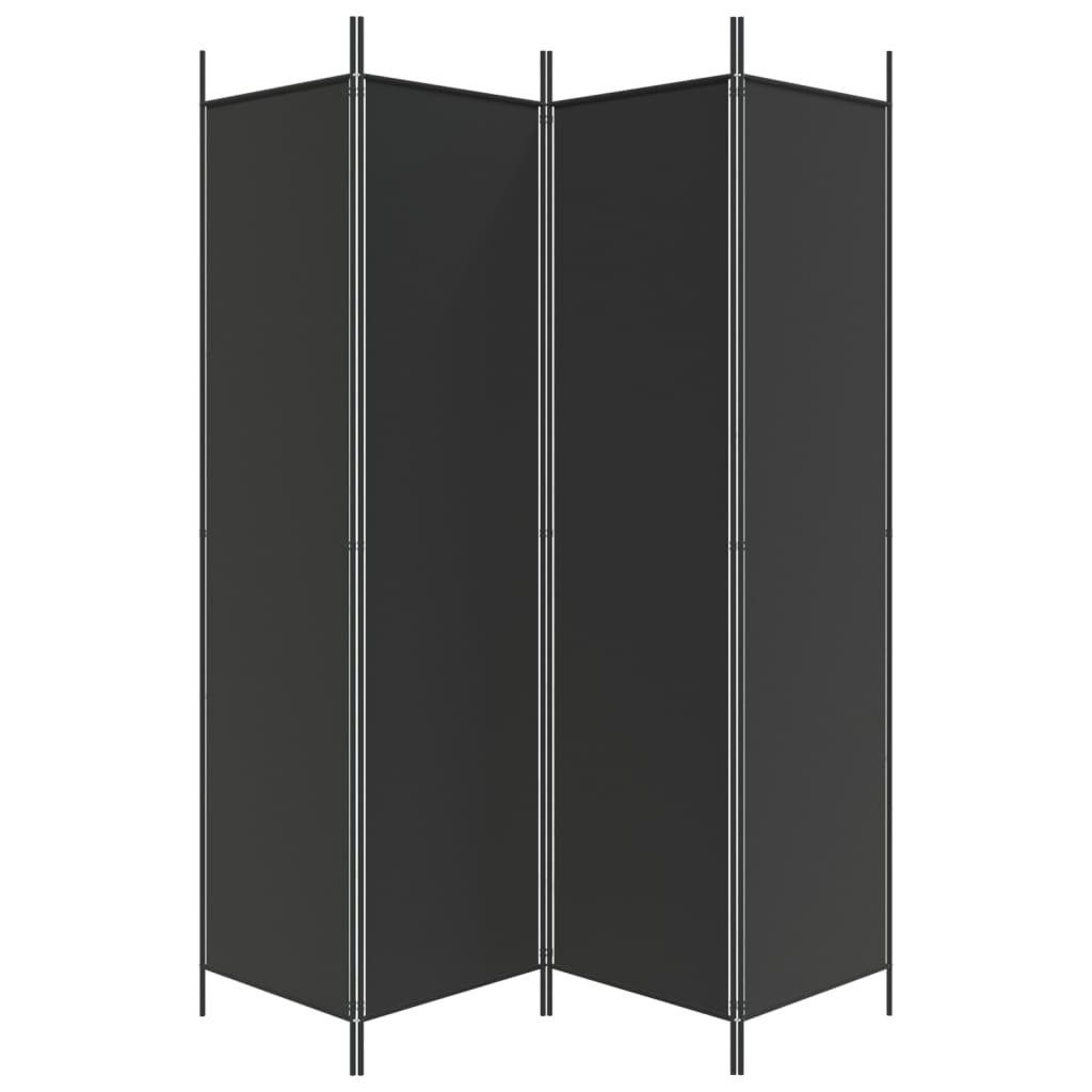 furnicato Raumteiler Paravent 200 x 200 cm Schwarz, 1-tlg., Zusammenklappbarer Sichtschutz als Raumtrenner für dein Wohnzimmer – Bild 4 von 5