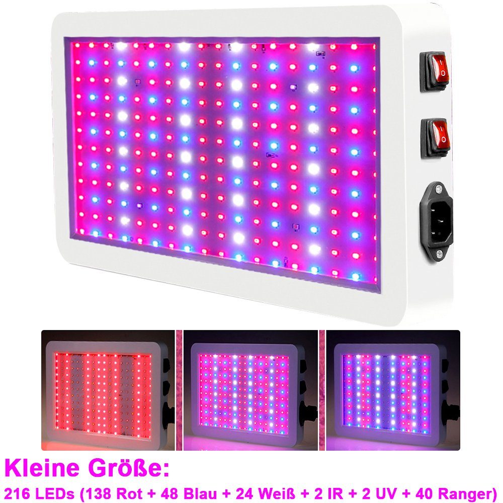 LEDs,Vollspektrum,für Blau, LED-Pflanzenwachstumslampe Rot, Rosnek Weiß, 216/312 Gemüse Blumen, Orange, 216LEDs, Pflanzenlampe Zimmerpflanzen