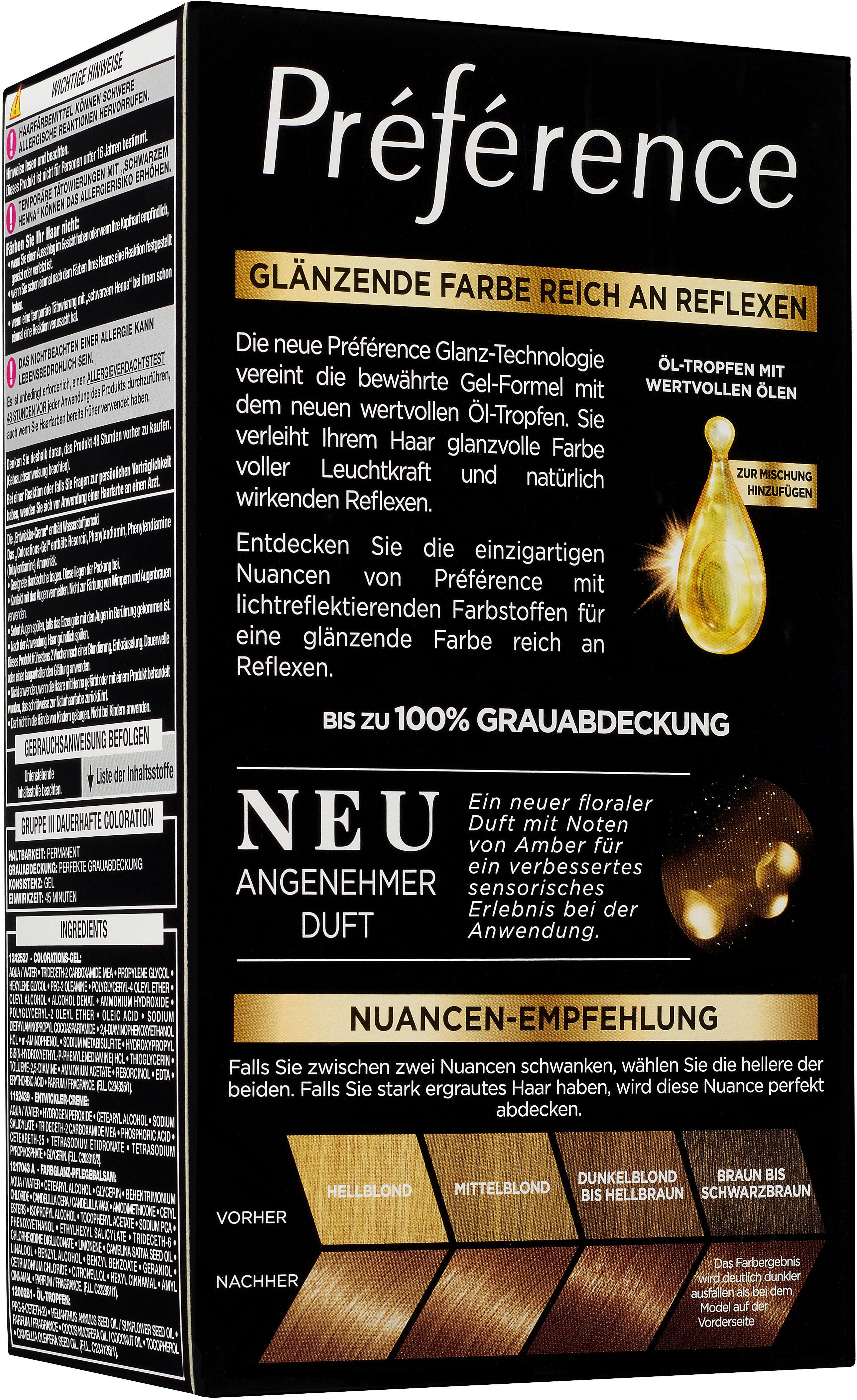 L'ORÉAL PARIS Coloration Préférence, 3-tlg., mit pflegender Formel