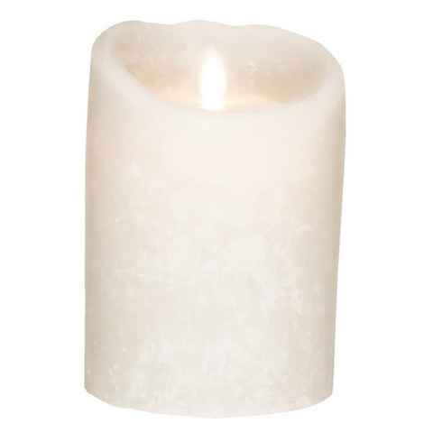 SOMPEX LED-Kerze Flame LED Kerze weiß Frost 12,5cm (Kerze), mit Timer, Echtwachs, täuschend echtes Kerzenlicht