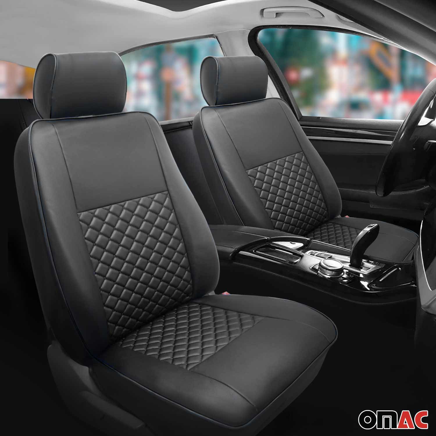 OMAC Autositzbezug Sitzbezüge Schonbezüge für VW Transporter T4 1990-2003 Schwarz 1tlg, 1-tlg., Atmungsaktiv,Einfache Installation,Soft-Touch-Oberfläche