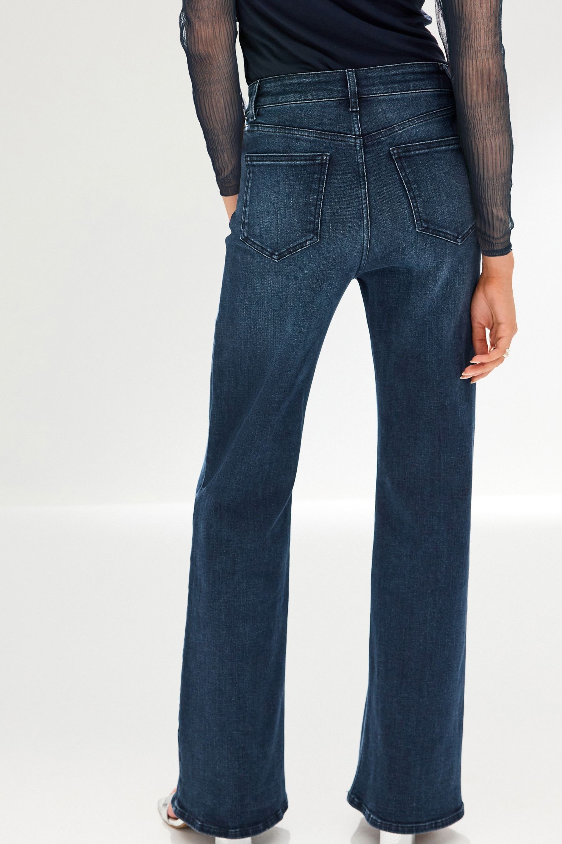 Weite geschnittene Weit Jeans (1-tlg) Next Inky Blue Jeans