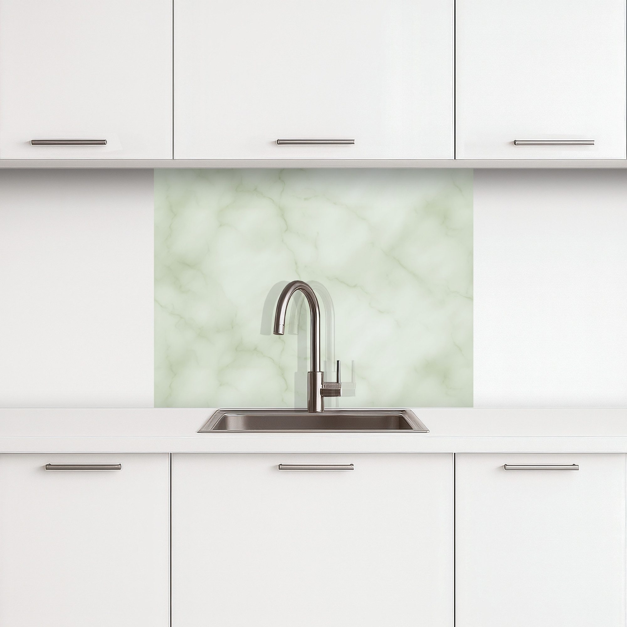 KitchenYeah Küchenrückwand selbstklebend (keine Folie) Grün - Marmor - Adern, (1-tlg), Spritzschutz, Küche, Rückwand, Küchenwand, Küchenfront, 80x60 cm – Bild 2 von 5