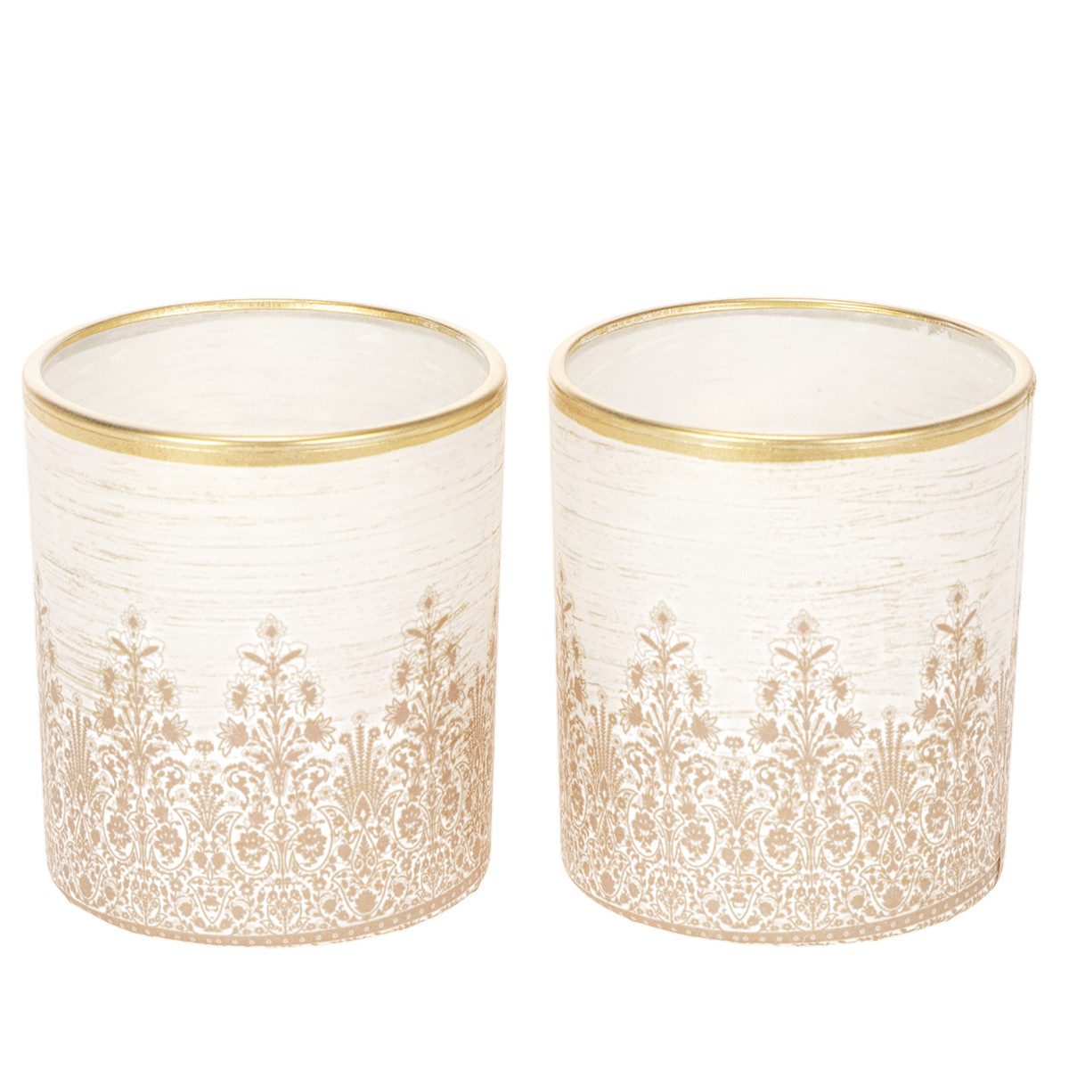 Florists Products Windlicht Elegante Windlichtgläser mit Blumenmotiv für stimmungsvolle, 2 Stück