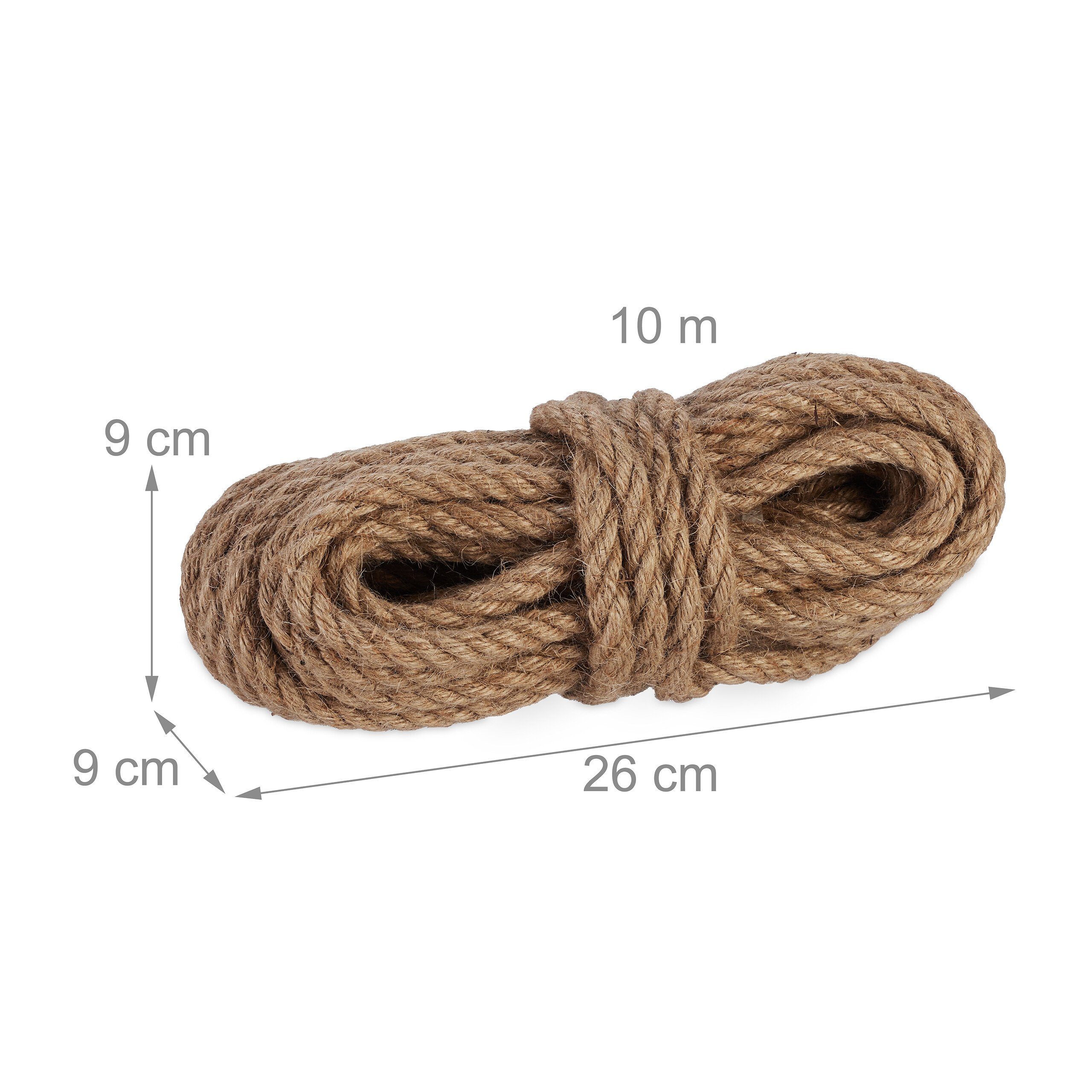 relaxdays Juteseil 12 mm x 10 m 2er Set Bastelgarn, 20 m (2-St) – Bild 4 von 5