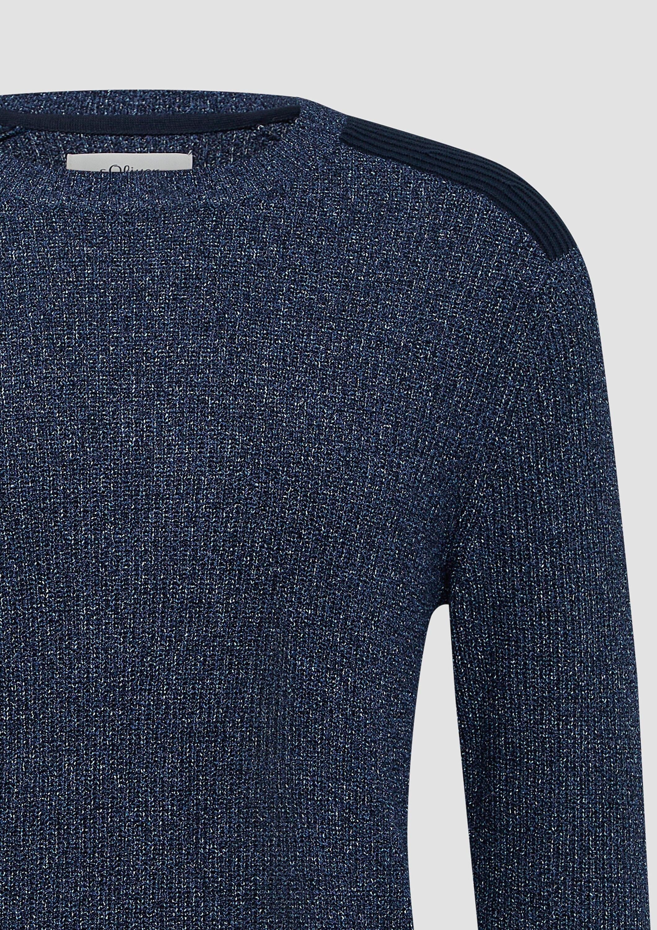 s.Oliver Longpullover Strickpullover Pullover aus Moulinégarn mit Schultereinsätzen