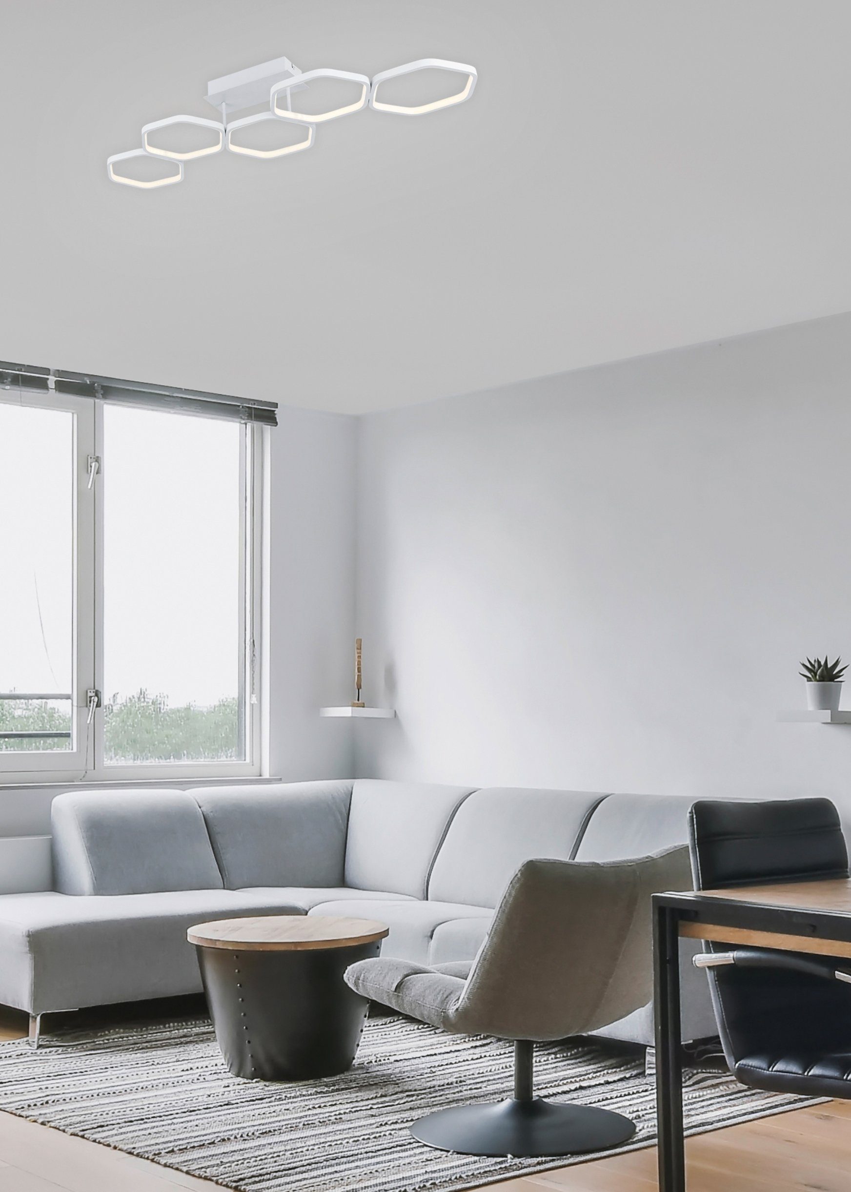 Deckenleuchte matt, TRIO Warmweiß, integriert, weiß fest 3000 Schlafzimmerlampe Vigo, Wohnzimmerlampe, Leuchten Kelvin, warmweiß, LED LED