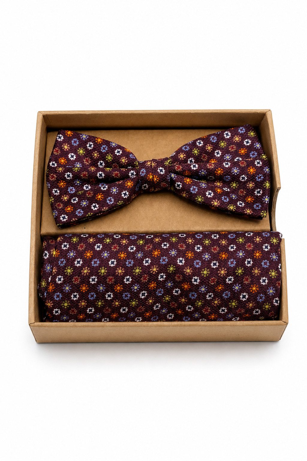 Prince Bowtie Fliege - Set Fliege Einstecktuch - Seidenfliege gemustert Herren Fliege