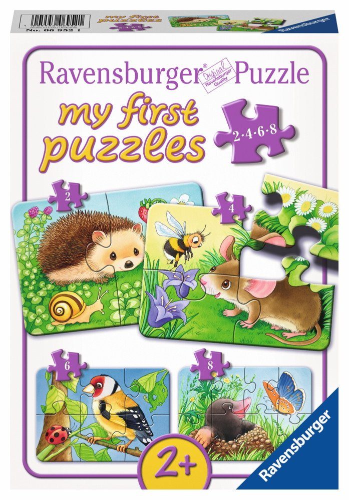 Ravensburger Puzzle 2, 4, 6, 8 Teile my first puzzles Süße Gartenbewohner 06952, 8 Puzzleteile