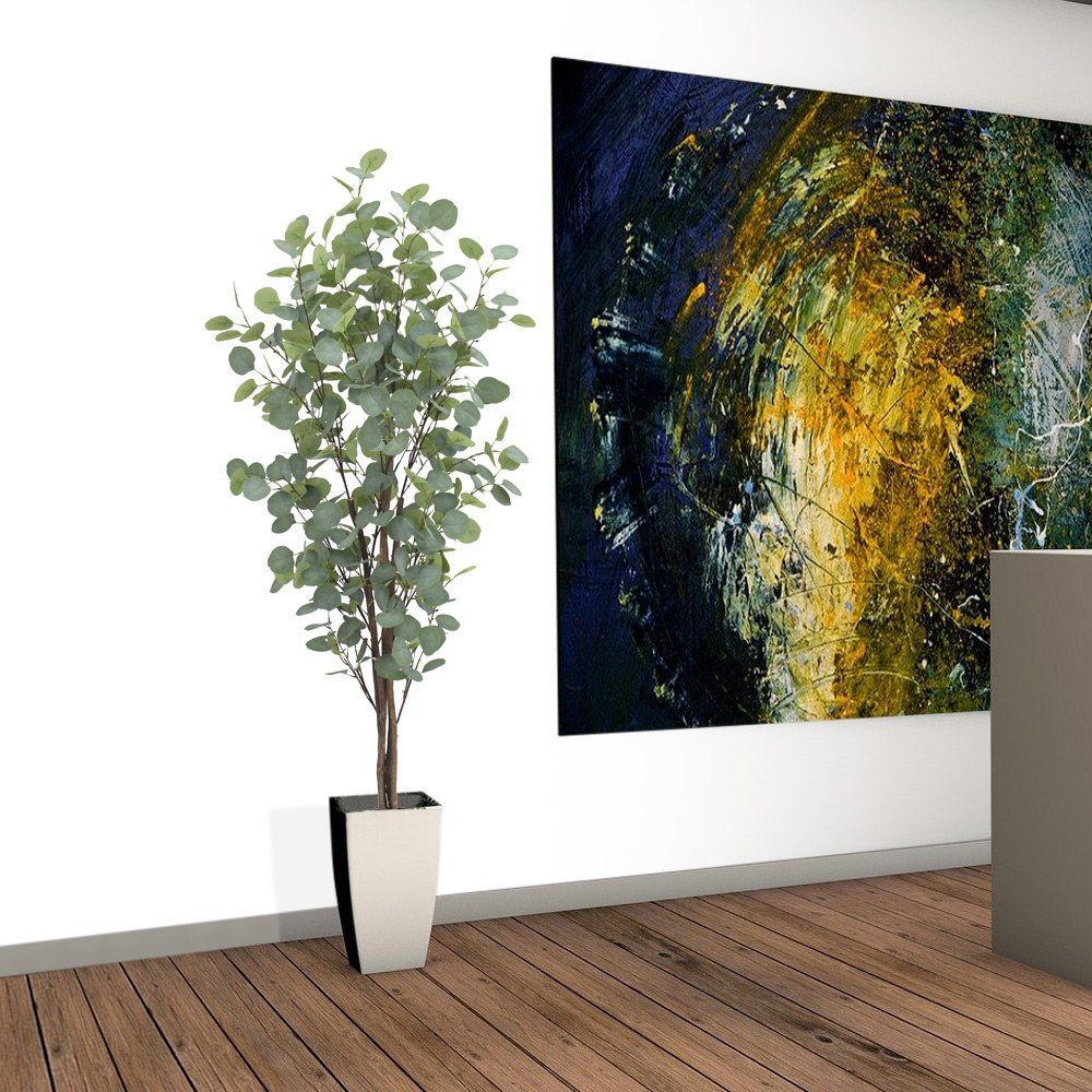 Eukalyptusbaum Kunstpflanze Pflanze Decovego, Eukalyptus 140cm Decovego Kunstbaum Künstliche