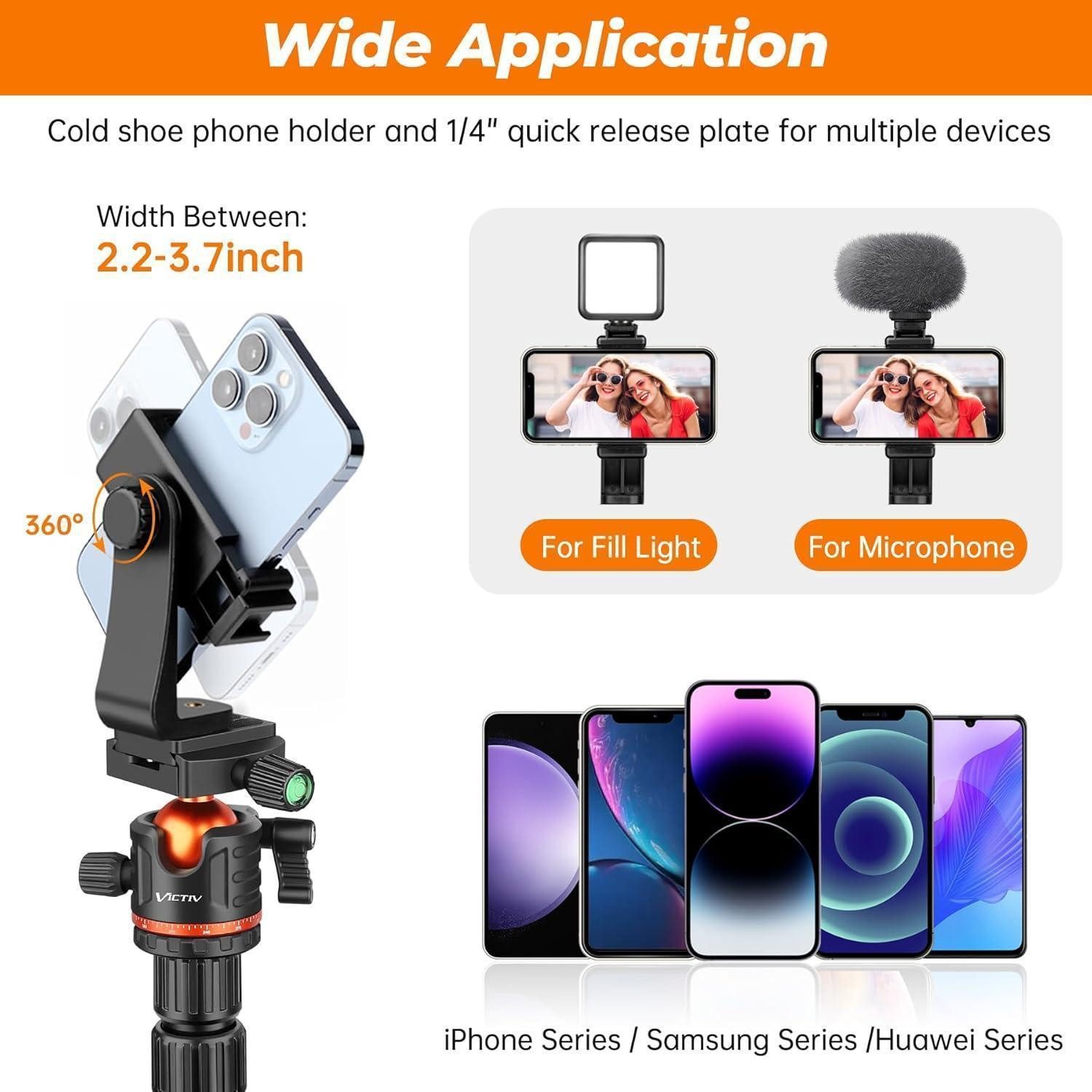 LuxusKollektion Kamera-Hülle Kamera Stativ 200cm Tragbares Reisestativ mit 360° Kugelkopf DSLR