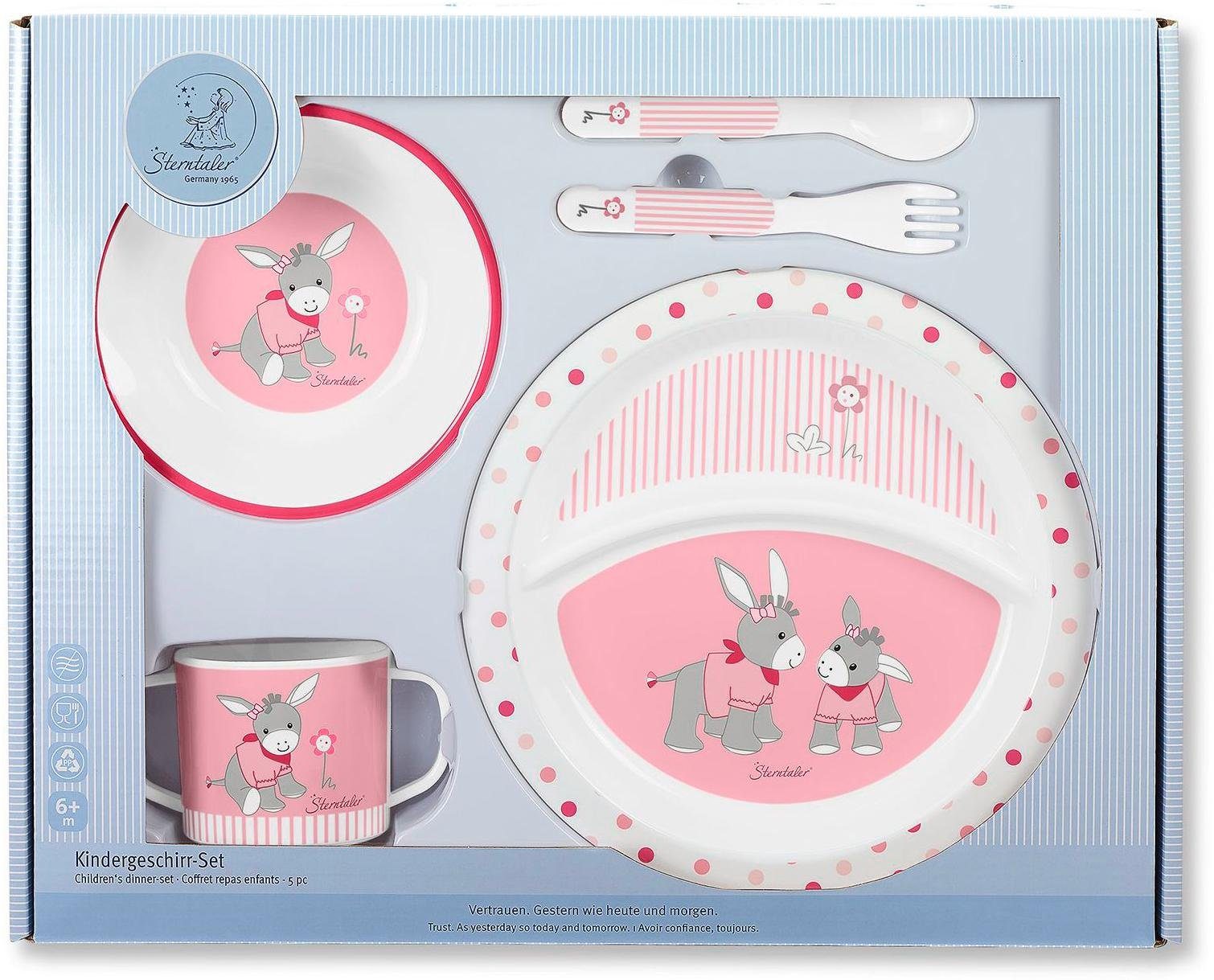 Sterntaler® Kindergeschirr-Set Emmi Girl (5-tlg), 1 Personen, Polypropylen, mit Löffel und Gabel