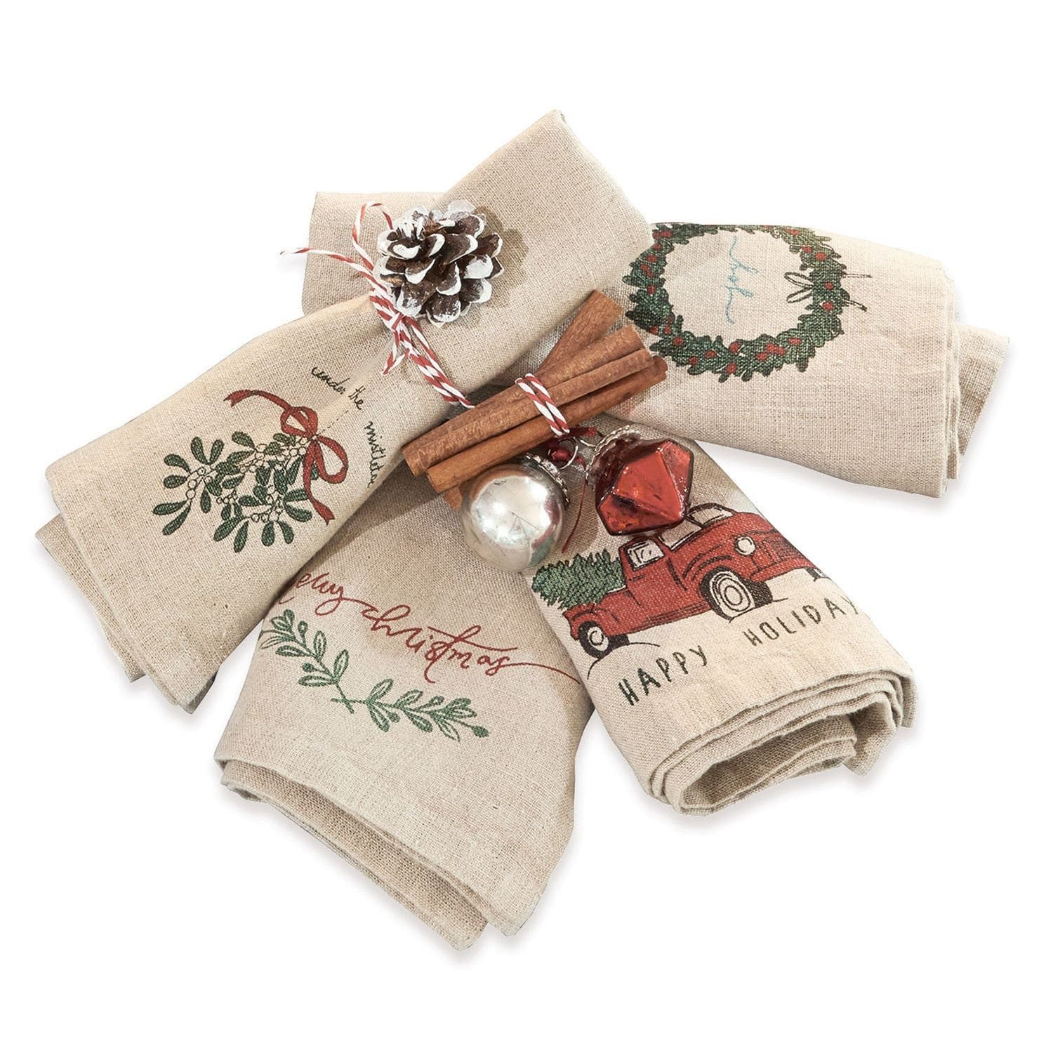 Stoffserviette Serviette 4er Set Camon beige