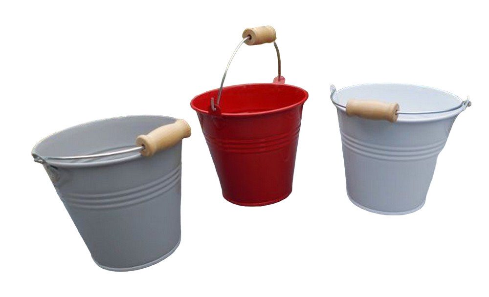 Deko-Impression Übertopf Metalleimer 3 St. rot günstig online kaufen