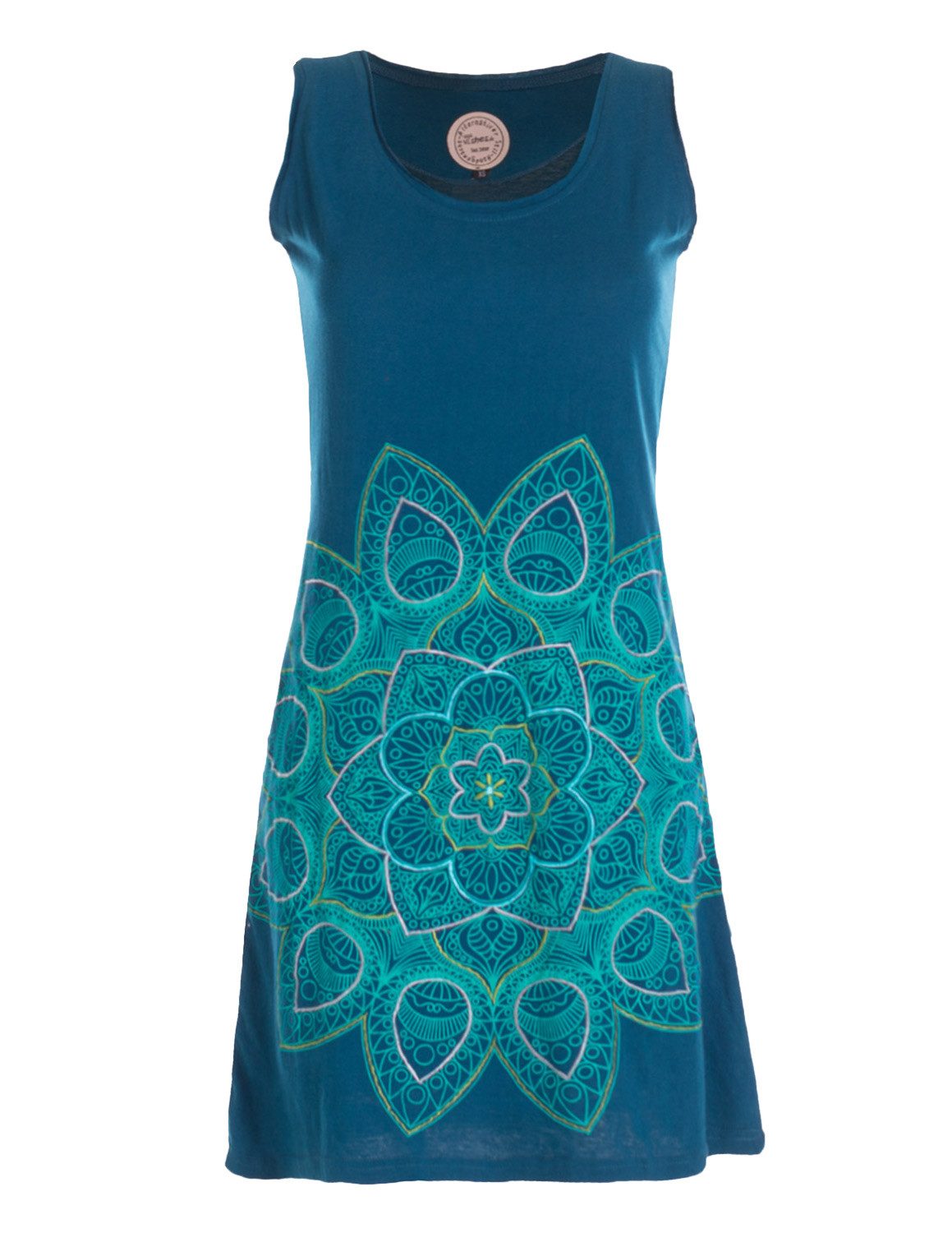 Vishes Sommerkleid Ärmelloses Jersey Kleid Baumwolle Mandala Print Sommer Alternative Mode, Boho, Hippie, Ethno, Festival