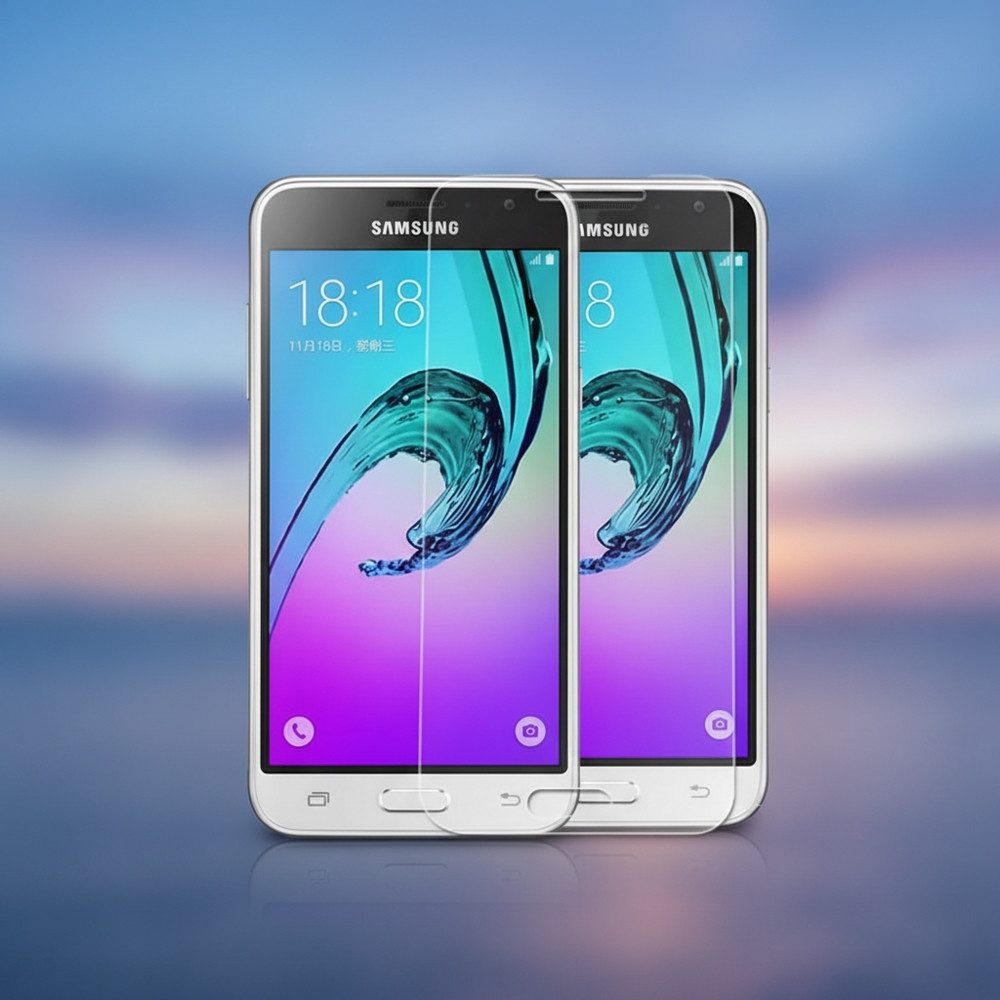 Mucola Handyhülle 2X Panzerfolie Displayschutz Samsung Galaxy J13 Smartphone Protect 12,2 cm (4,8 Zoll), Panzerglas