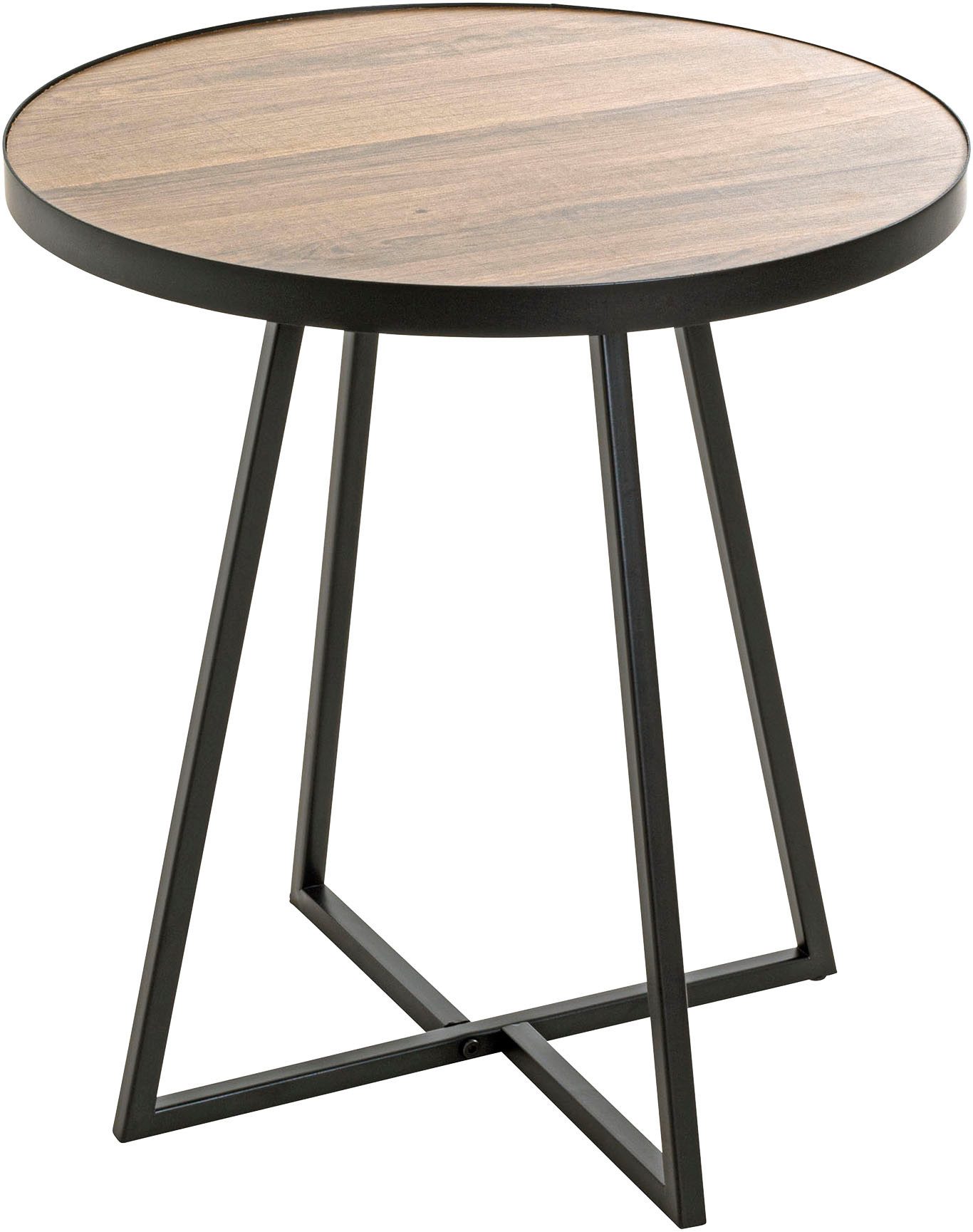HAKU Beistelltisch Sofatisch, Wohnzimmertisch (1-St), rund - aus MDF Braun - Ø/H 48/52 cm