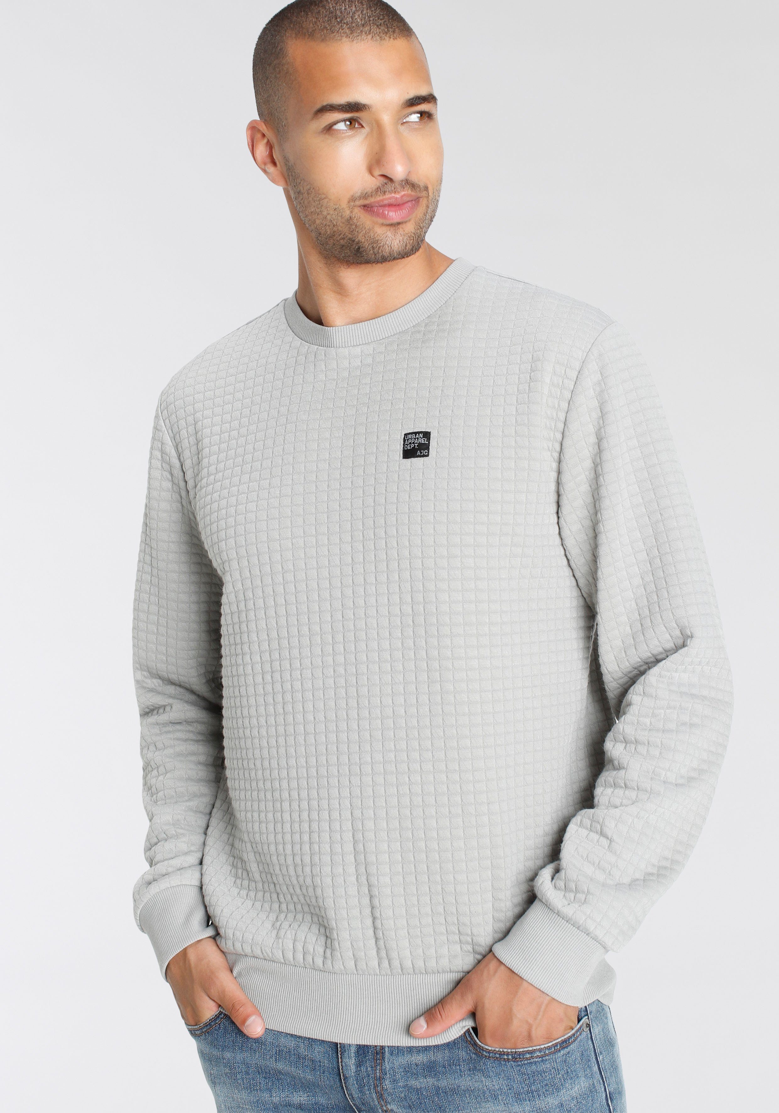 AJC Sweatshirt schmal geschnitten, unifarben, Rundhalsausschnitt günstig online kaufen