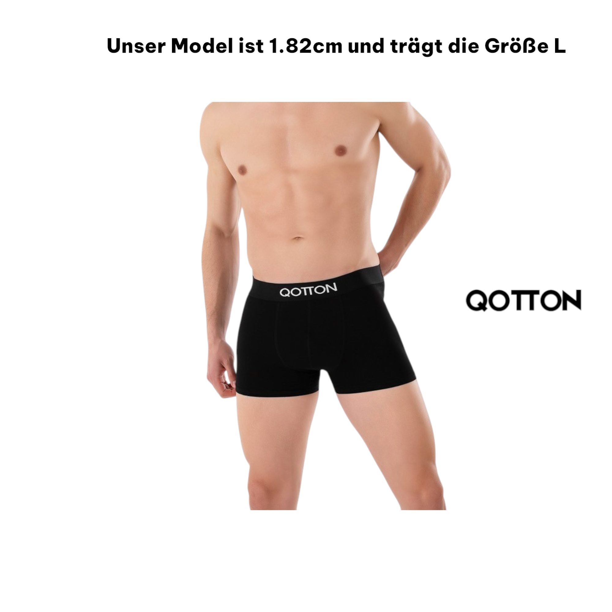 Qotton Boxershorts 6er-Pack Boxershort Unterwäsche ohne kratzenden Zettel