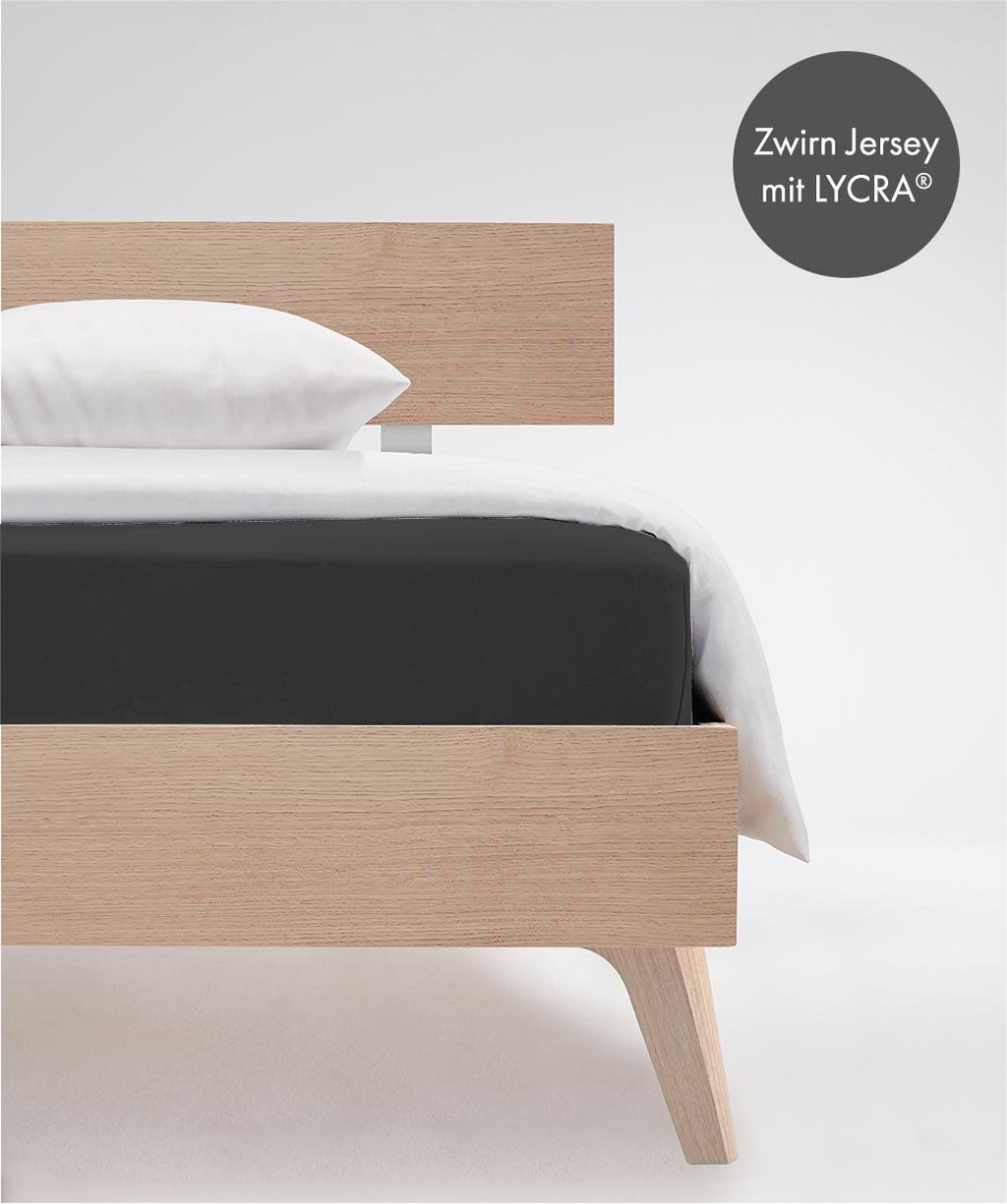 fleuresse Натяжные простыни Comfort, Jersey-Elasthan, Gummizug: rundum, (1 Stück), langlebig & bügelfrei,Perfekte Passform durch POWER-STRETCH