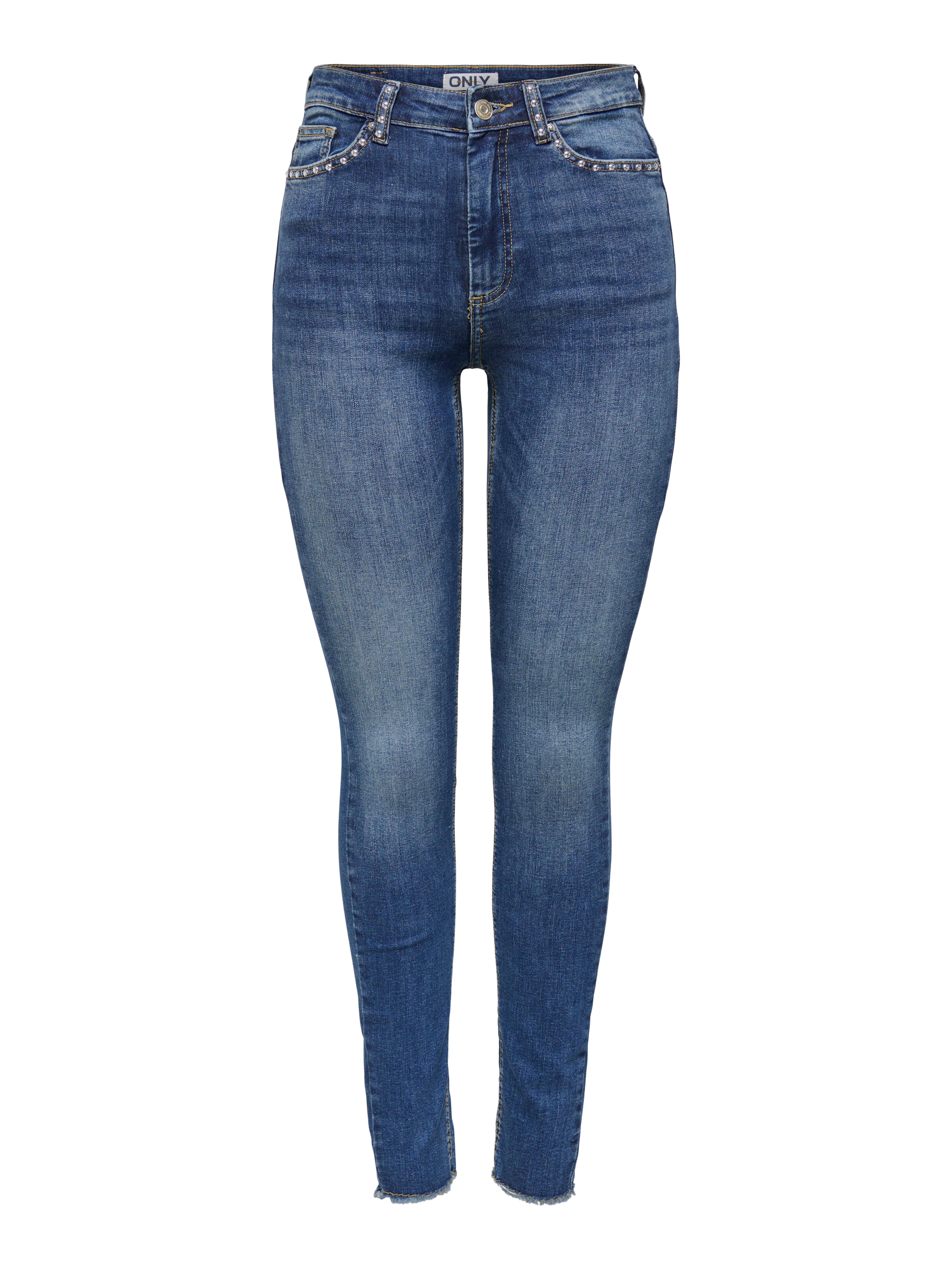 ONLY Skinny-fit-Jeans ONLWAUW HW SPARKLE SKINNY DNM mit Glitzersteinchen Detail