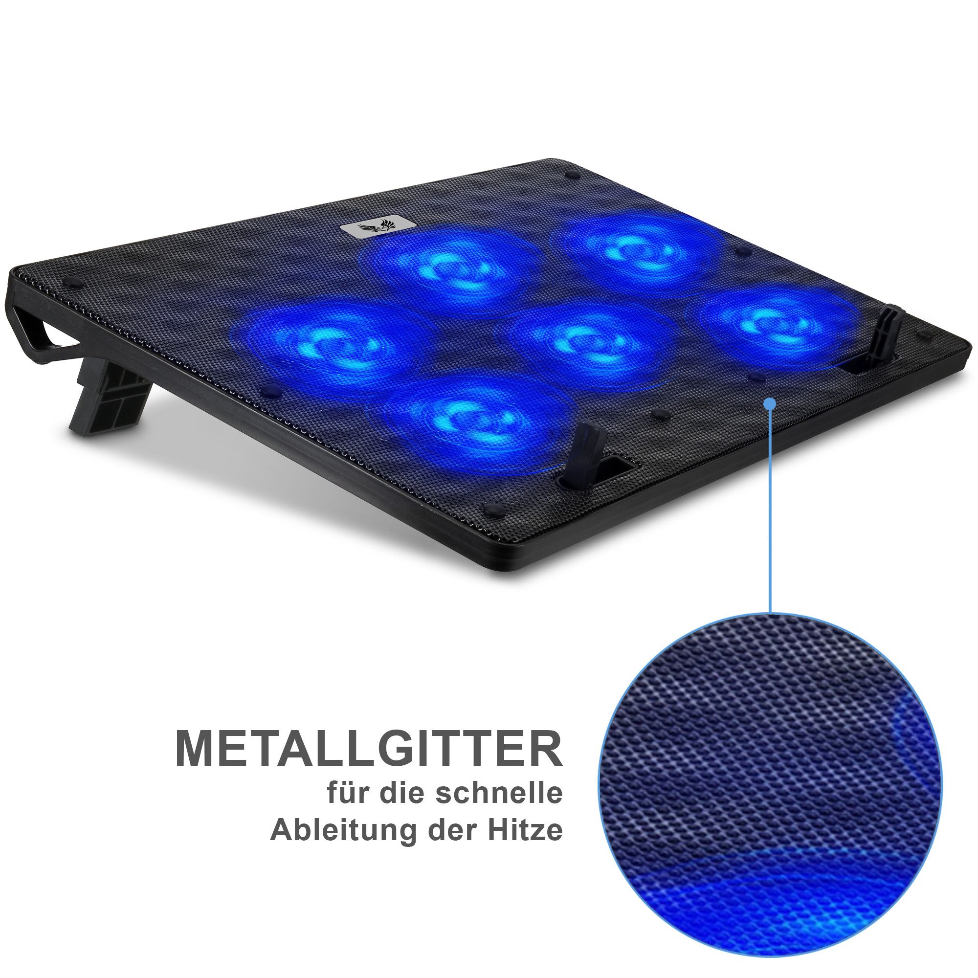 Blumax SK Notebook Laptop Kühler Cooler Kühlpad Ständer 6x Lüfter Kamera-Akku – Bild 3 von 5