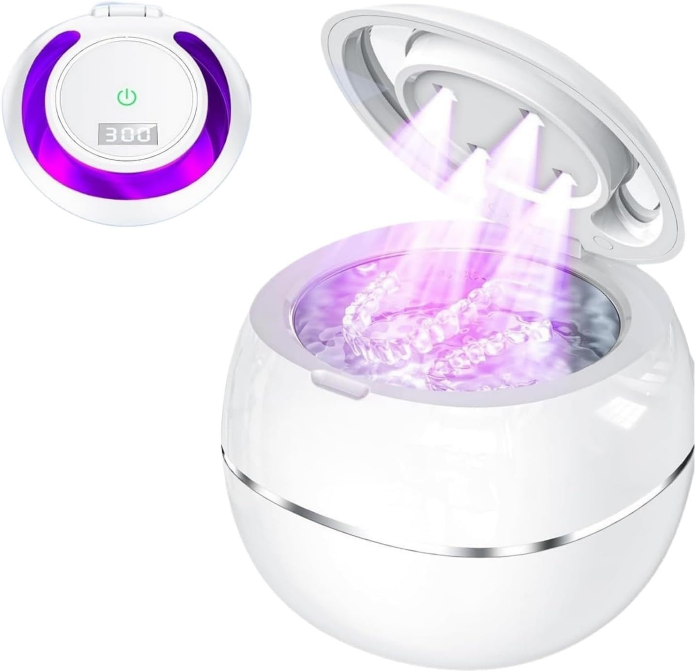 TWUFY Ultraschallreiniger Ultraschallreinigungsgerät 45000Hz 200ml Tank für Zuhause Büro, Mit UV-Licht, zur Desinfektion mit Bakterienabtötung.
