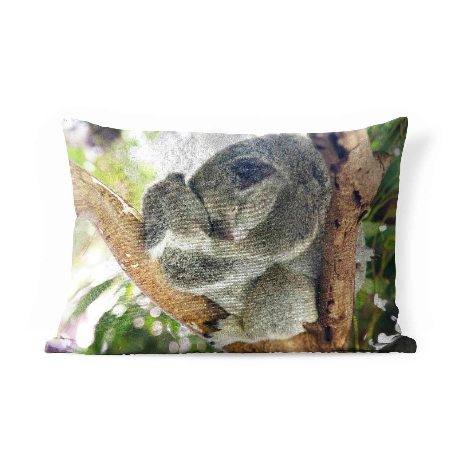 MuchoWow Dekokissen Koalas - Dekokissenbezug, Mädchen, Polyester, Kissenhülle Jungen - Tiere Knuddeln - - Outdoor-Dekorationskissen